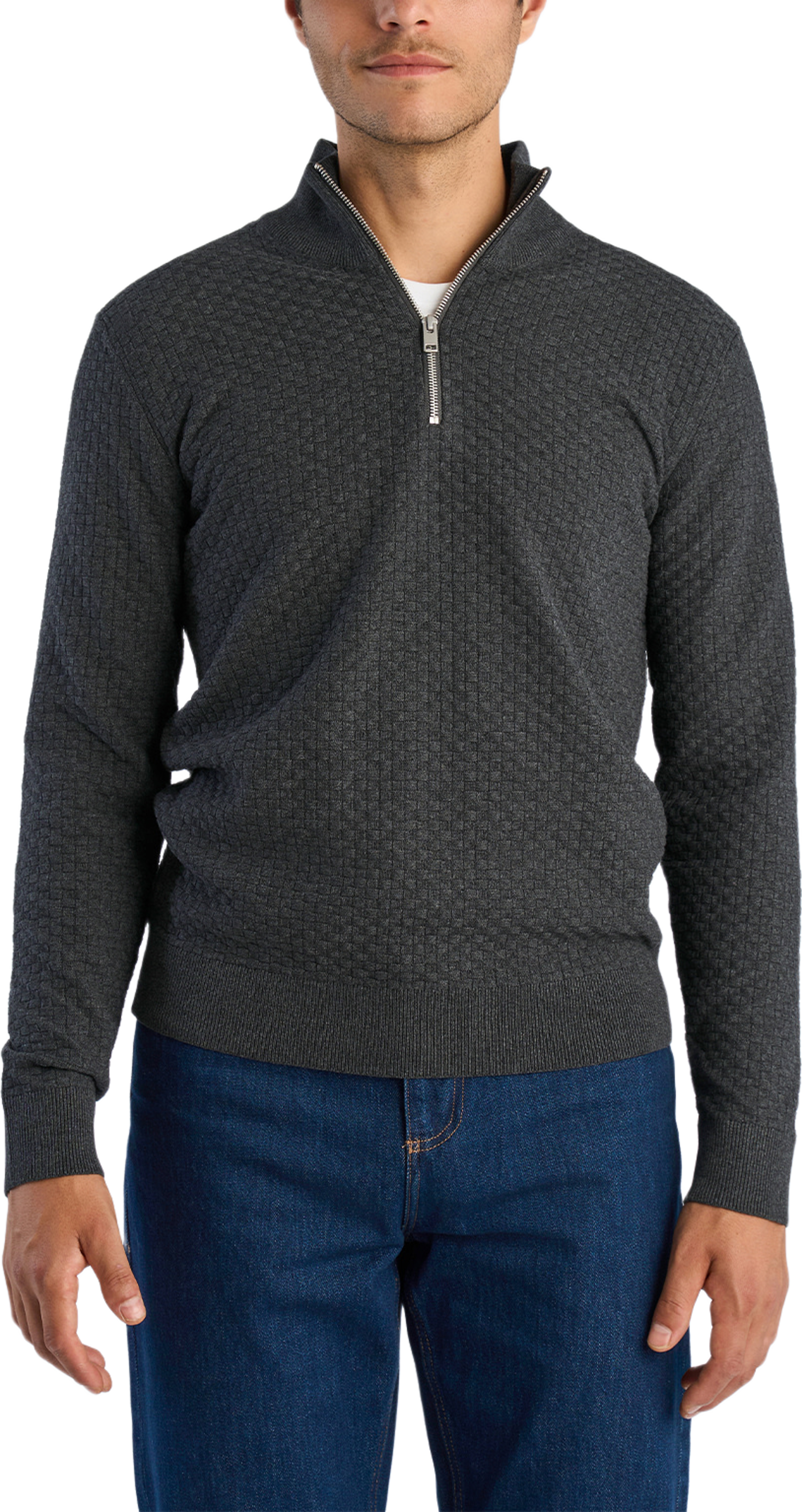 Structure half zip, från Lindbergh, i färgen Charcoal. Klicka för att öppna bilden i stort format