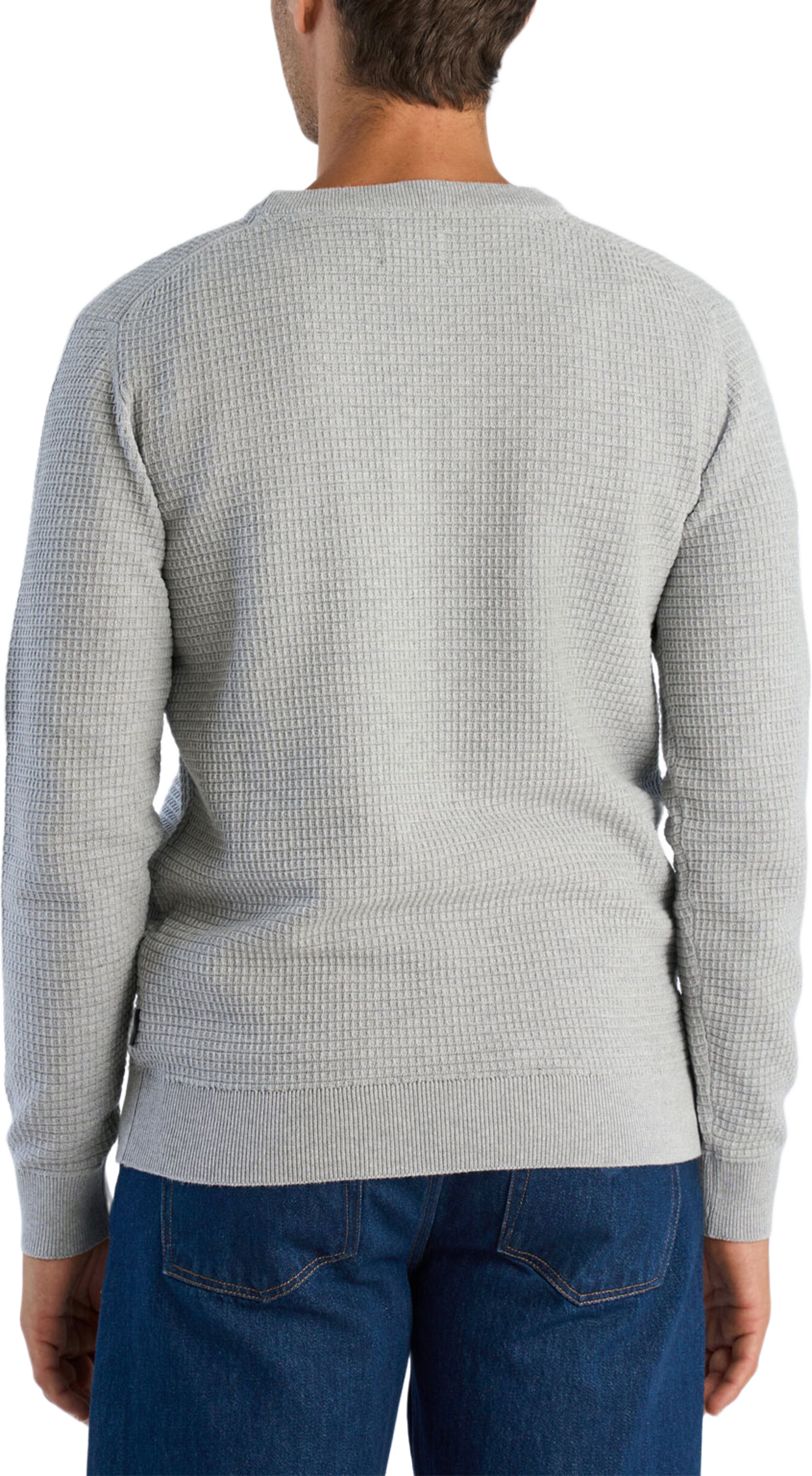 Structure O-neck L/S Knit, från Lindbergh, i färgen Grey Mel. Klicka för att öppna bilden i stort format