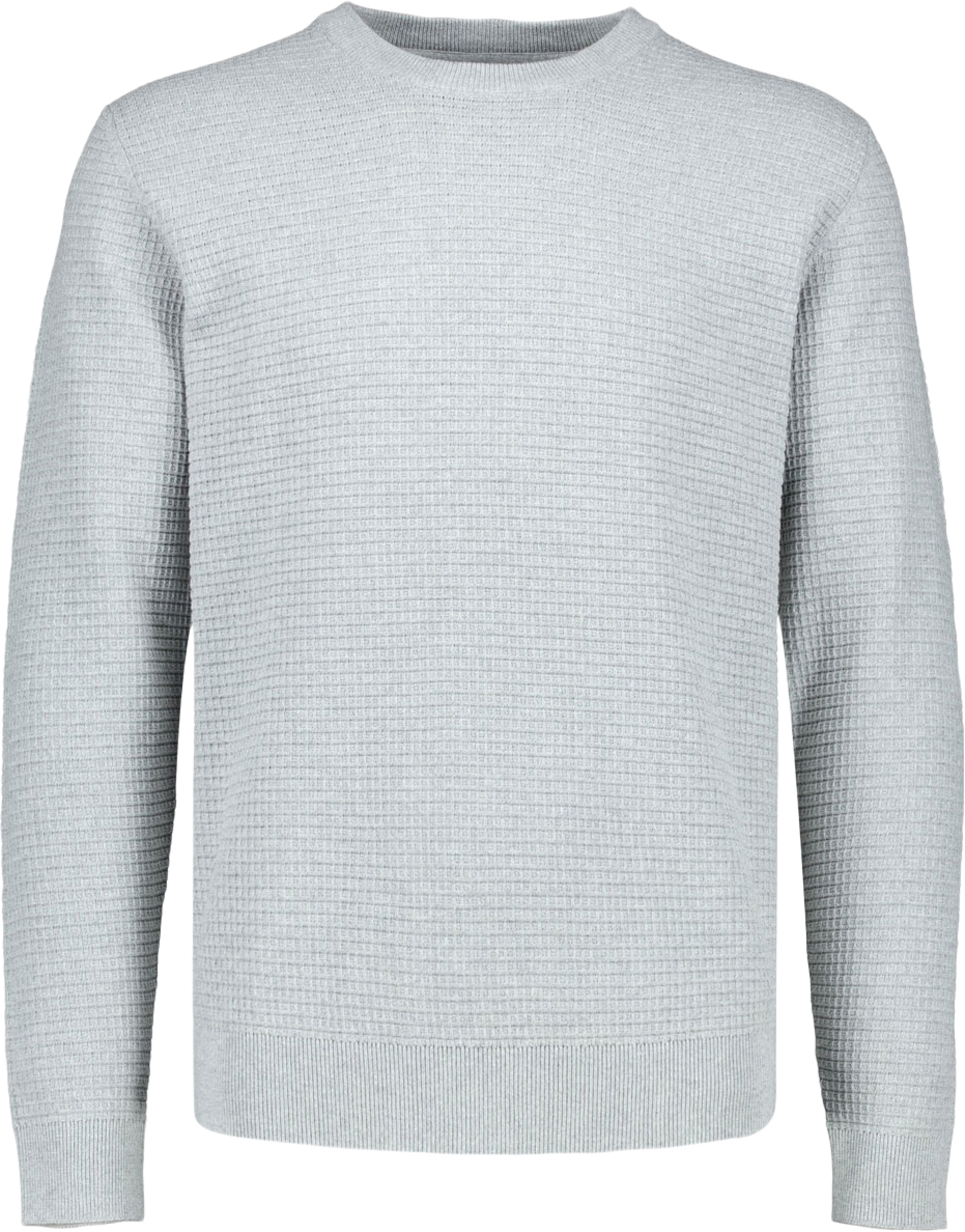 Structure O-neck L/S Knit, från Lindbergh, i färgen Grey Mel. Klicka för att öppna bilden i stort format