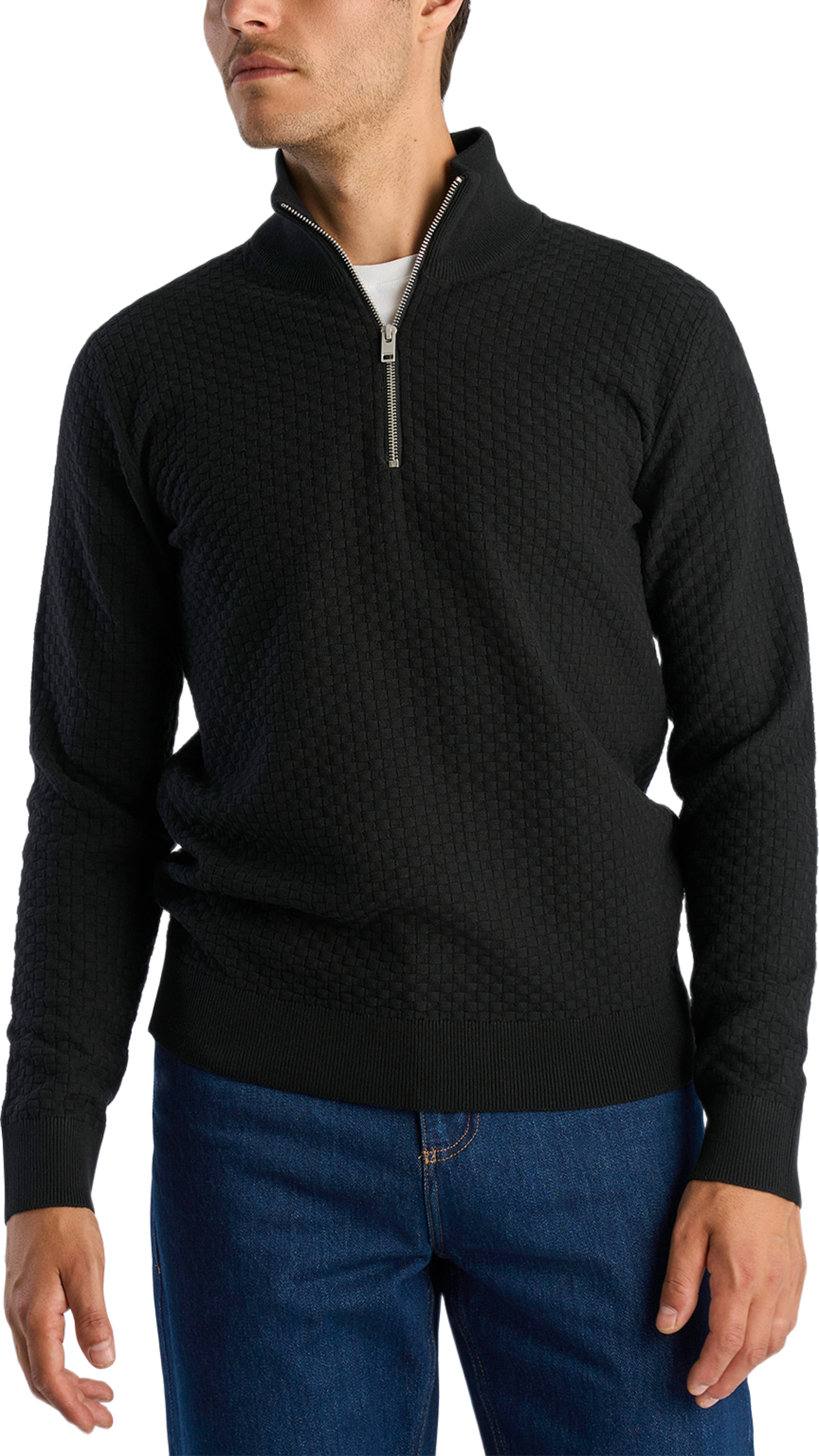 Structure half zip, från Lindbergh, i färgen Black. Klicka för att öppna bilden i stort format