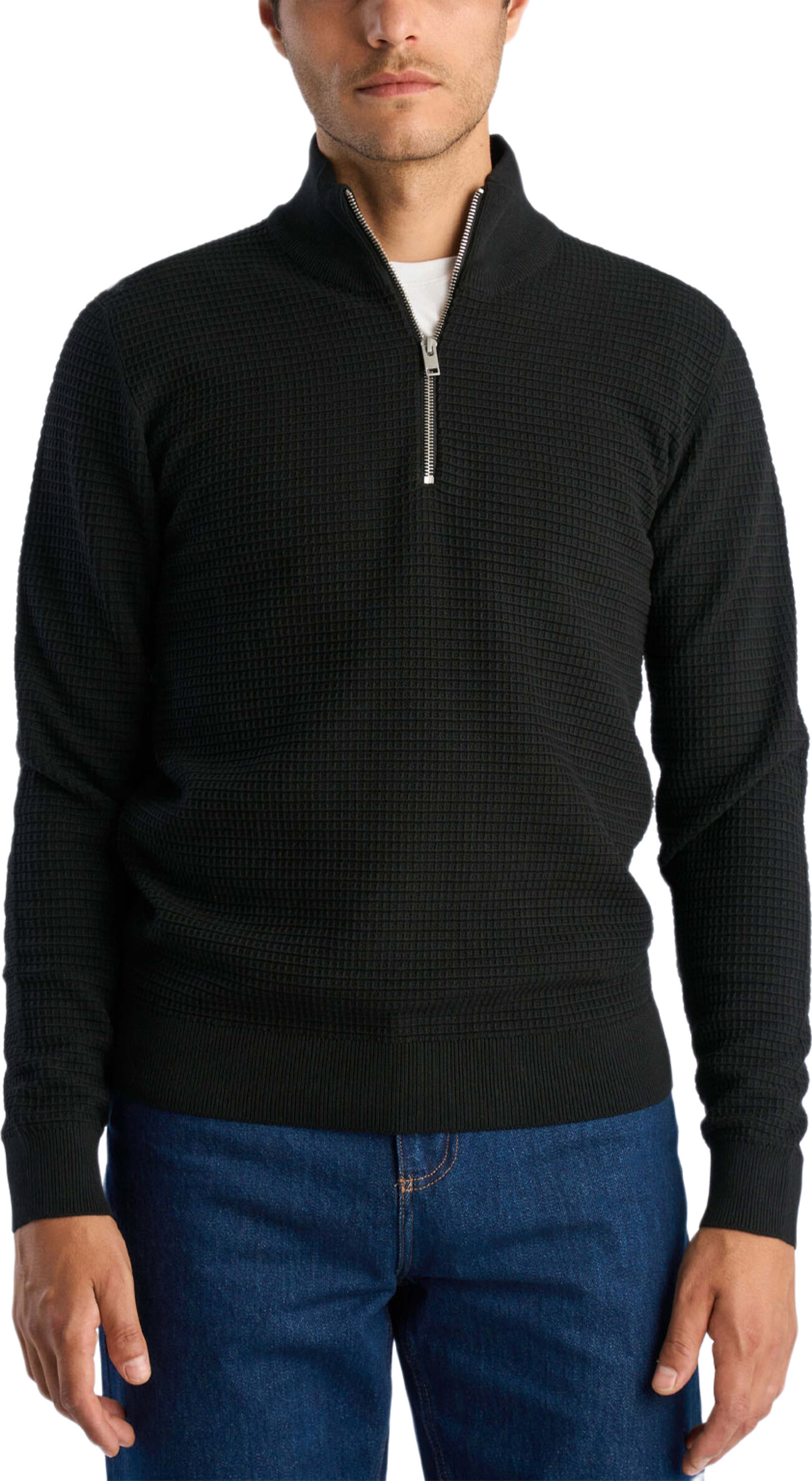 Structure half zip, från Lindbergh, i färgen Black. Klicka för att öppna bilden i stort format
