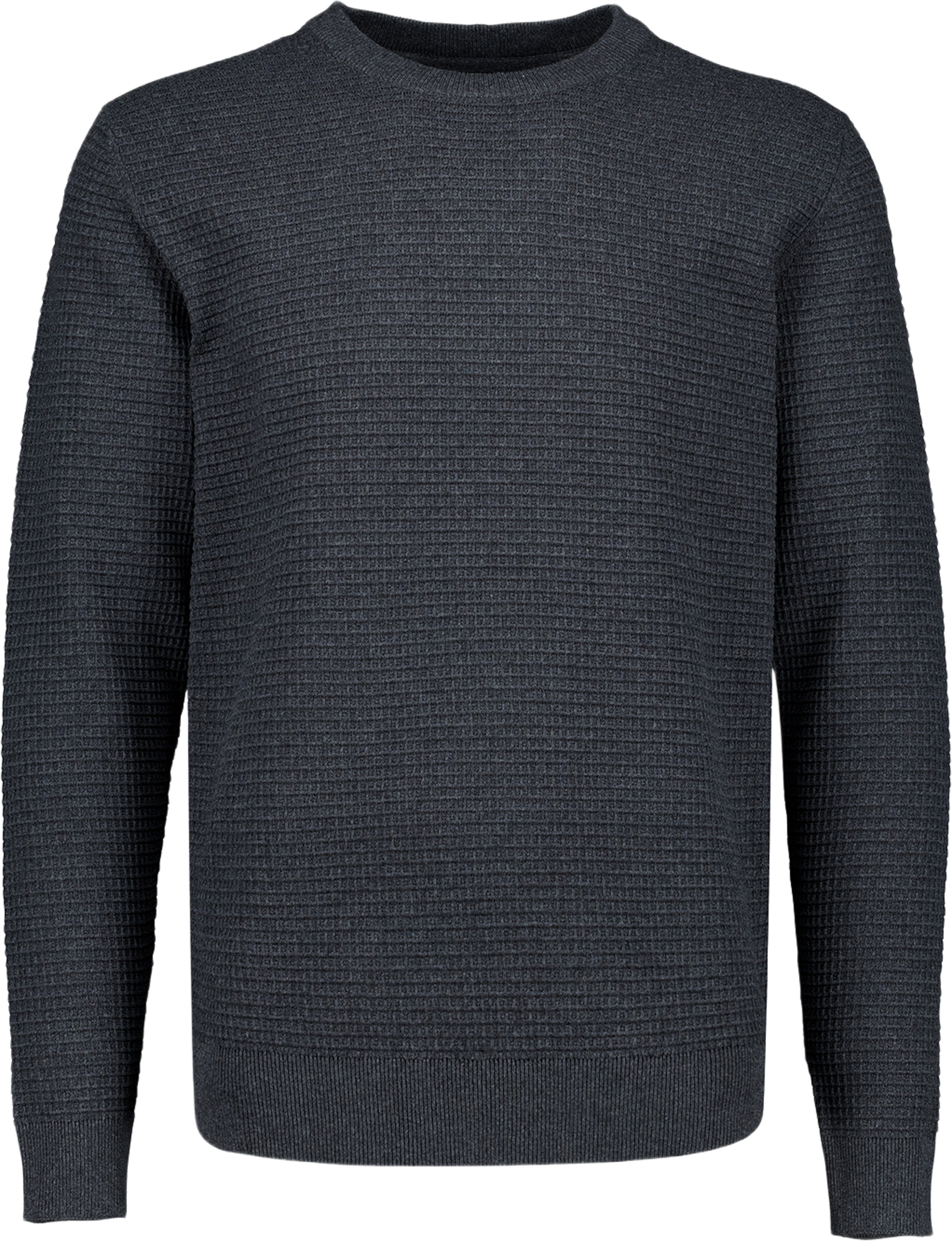 Structure O-neck L/S Knit, från Lindbergh, i färgen Charcoal. Klicka för att öppna bilden i stort format