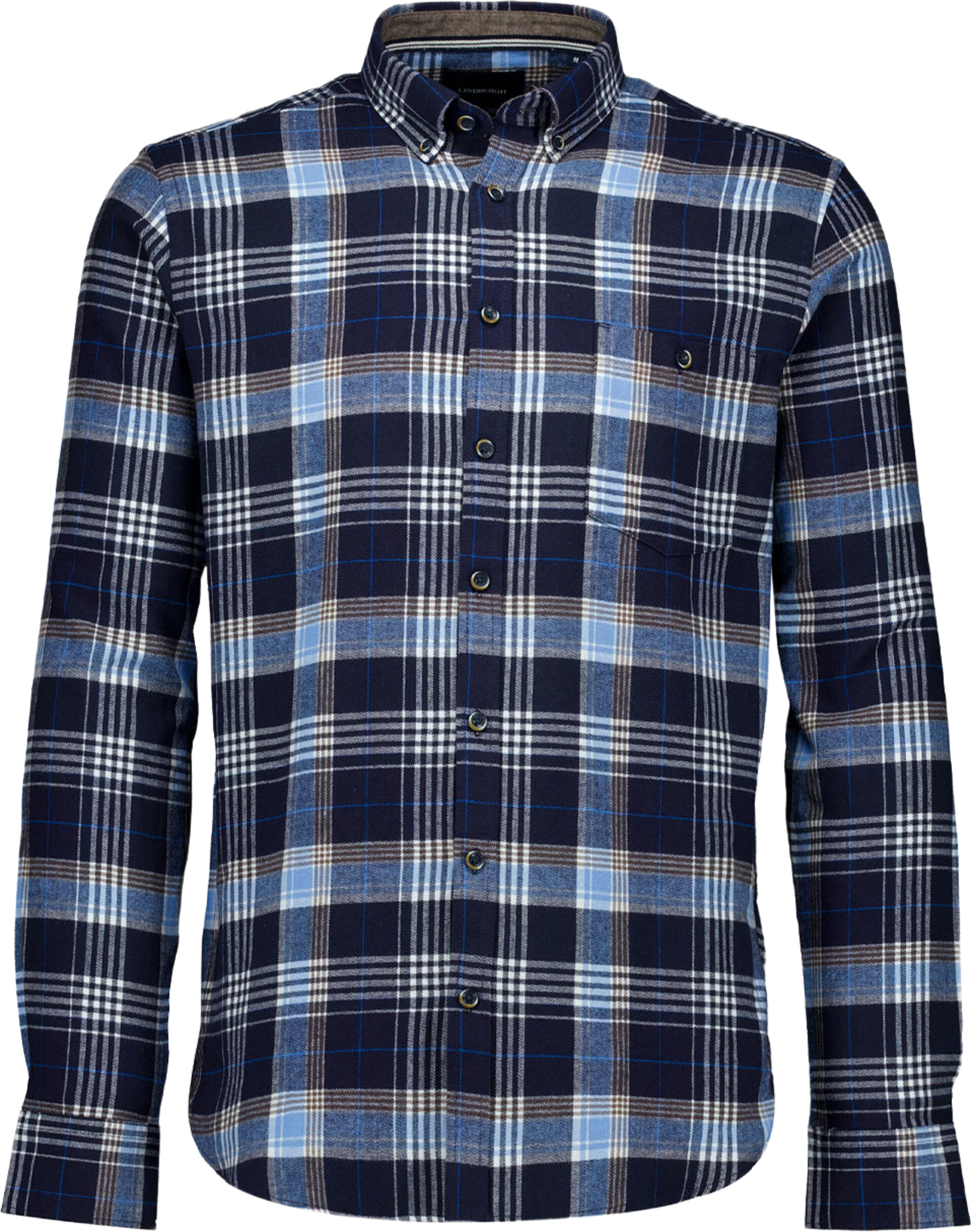 Large checked shirt L/S, från Lindbergh, i färgen Navy. Klicka för att öppna bilden i stort format