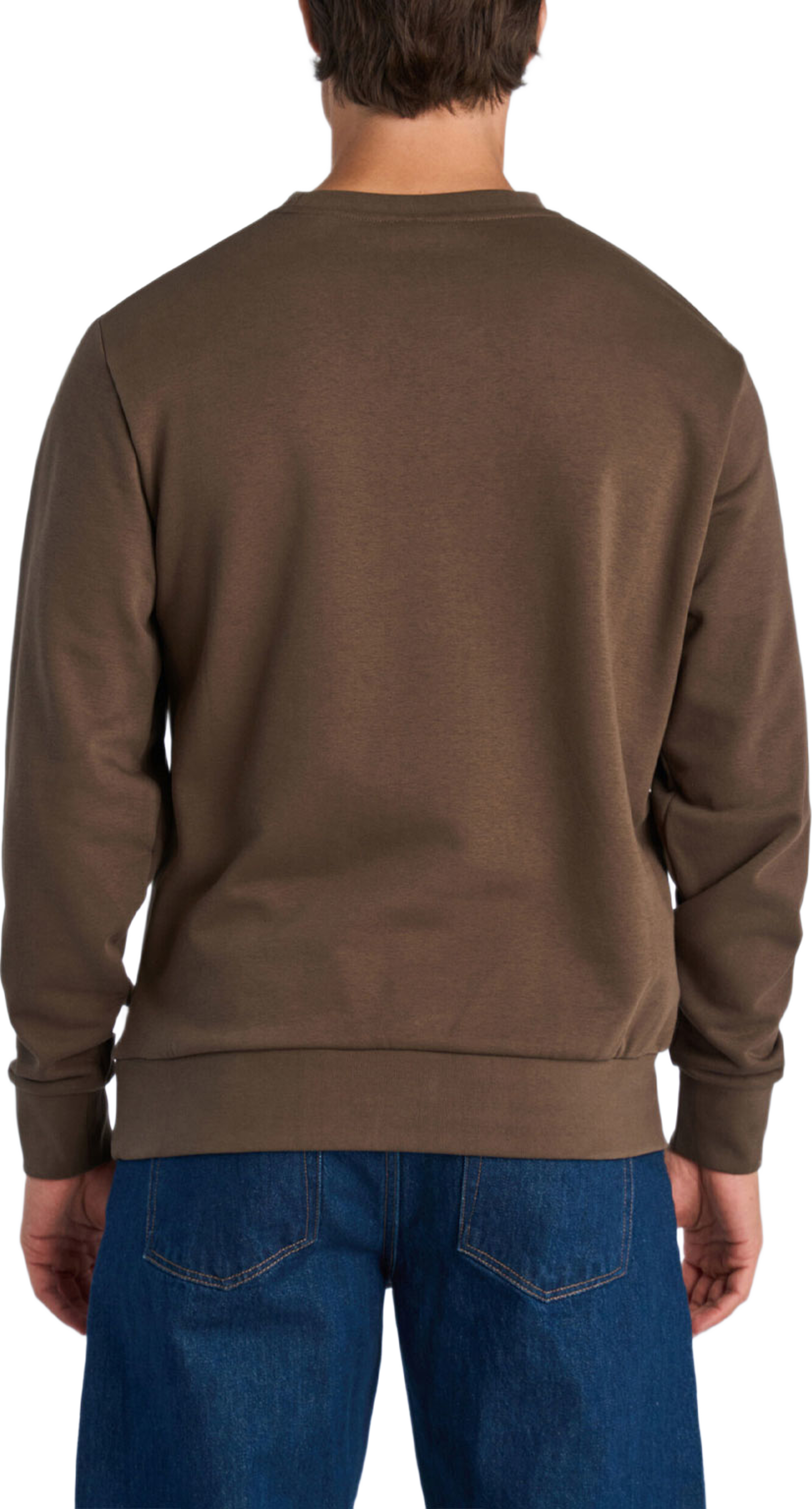 Logo Chest Print O-Neck Sweat, från Lindbergh, i färgen Dk Brown. Klicka för att öppna bilden i stort format