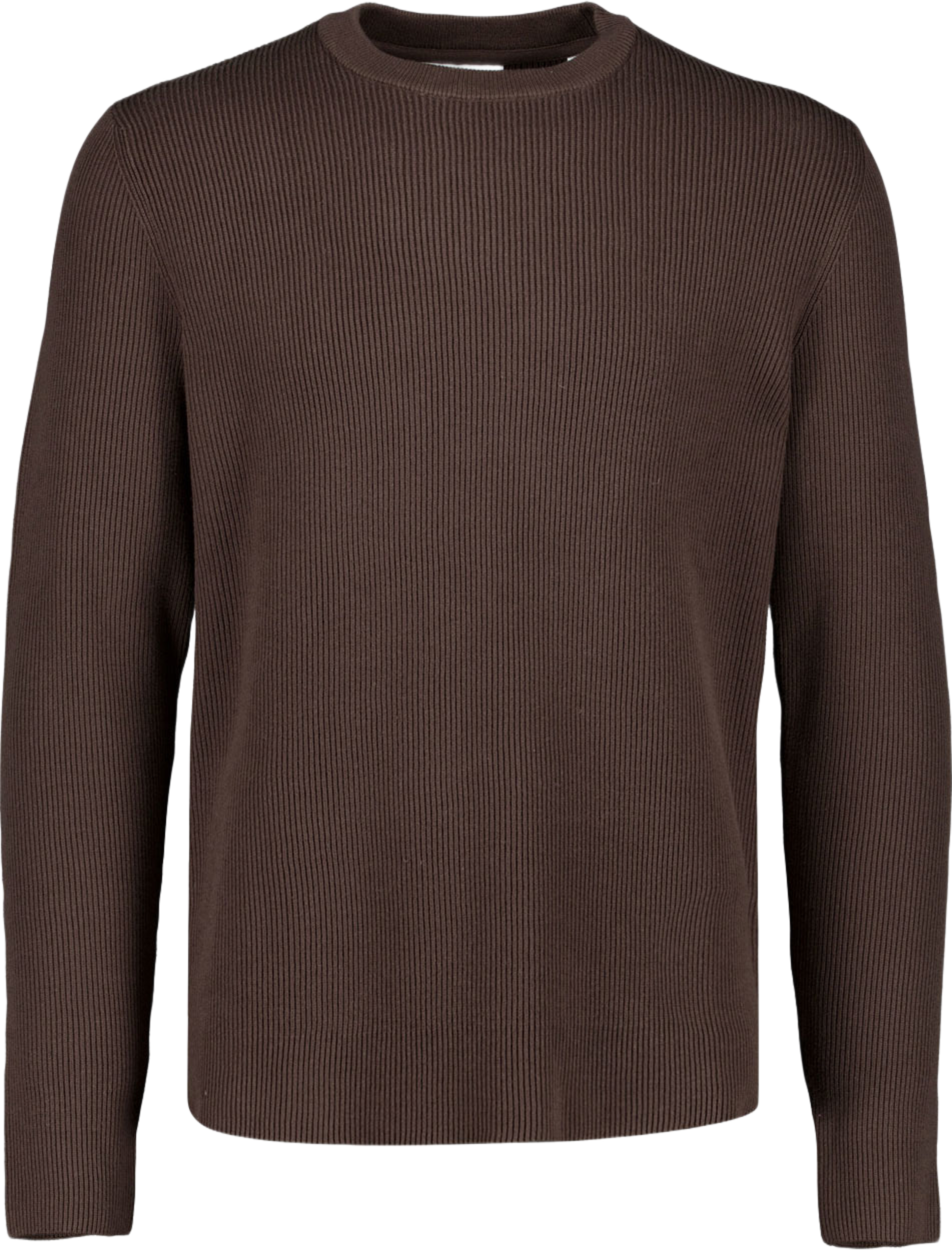 Rib Knitted O-Neck Knit, från Lindbergh, i färgen Dk Brown. Klicka för att öppna bilden i stort format
