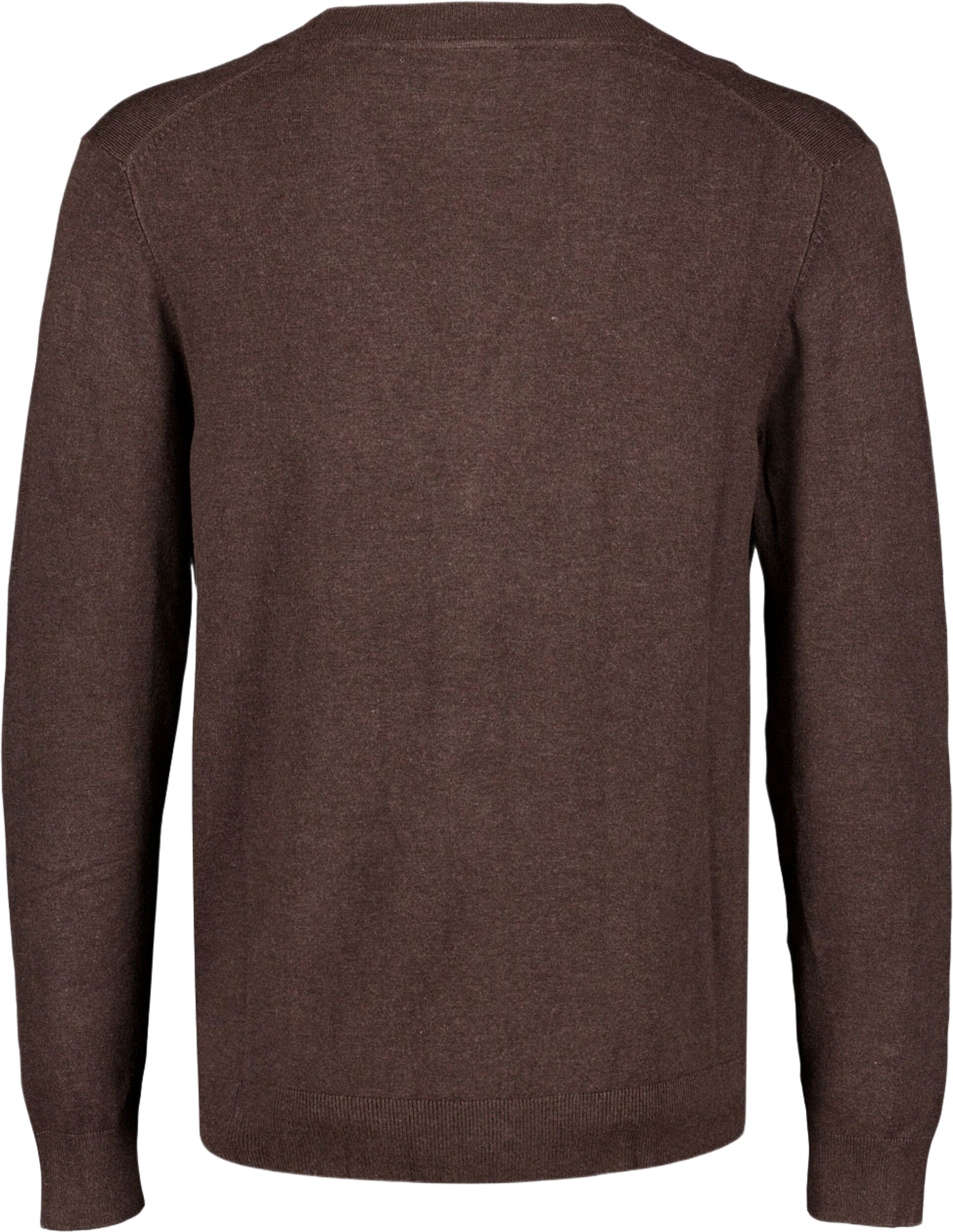 Ecovero v-neck button cardigan Knit, från Lindbergh, i färgen Dk Brown Mel. Klicka för att öppna bilden i stort format