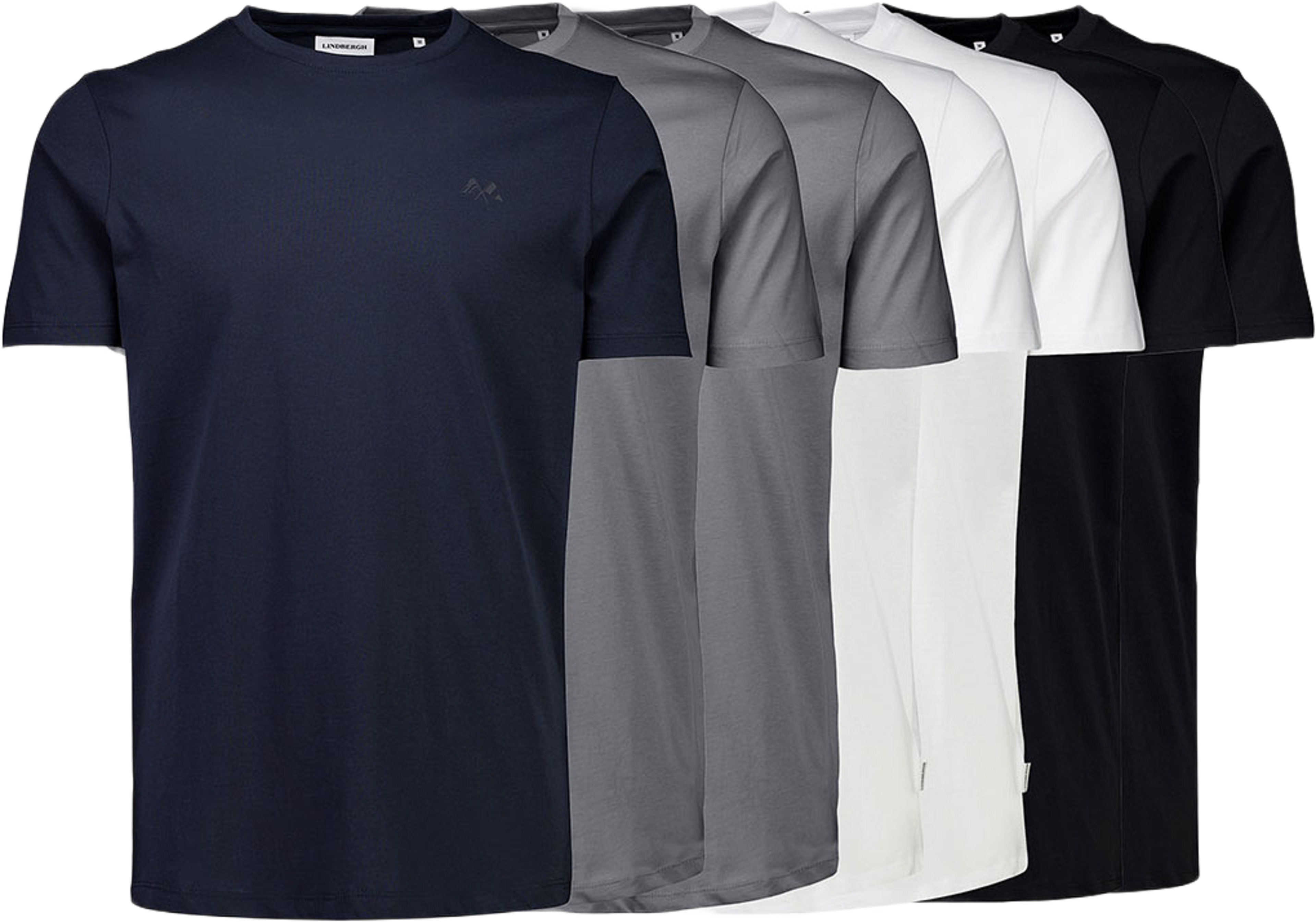 7-pack logo tee S/S, från Lindbergh, i färgen Bl-na-gr-wh. Klicka för att öppna bilden i stort format