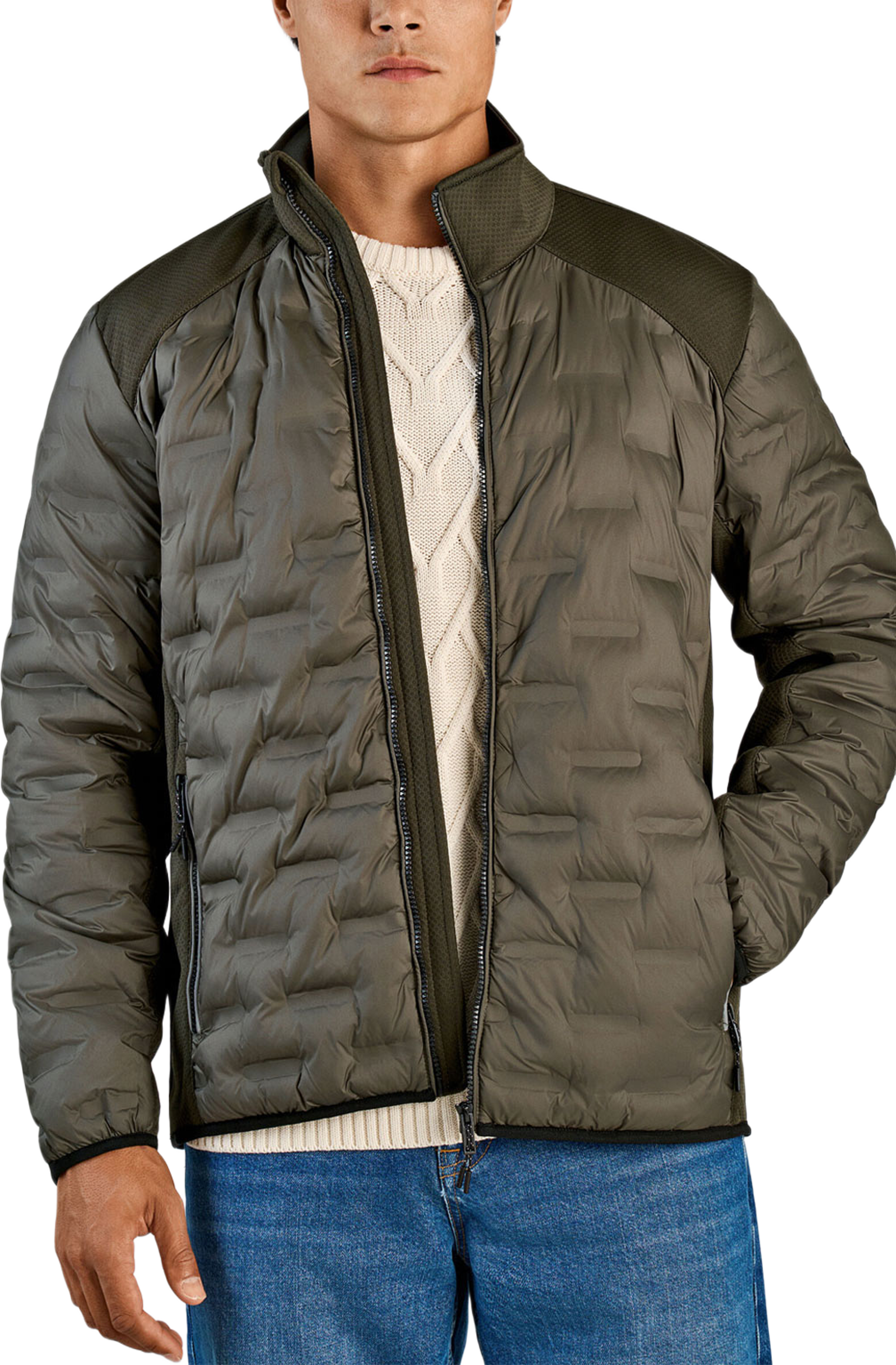 Functional Hybrid Jacket, från Lindbergh, i färgen Army. Klicka för att öppna bilden i stort format