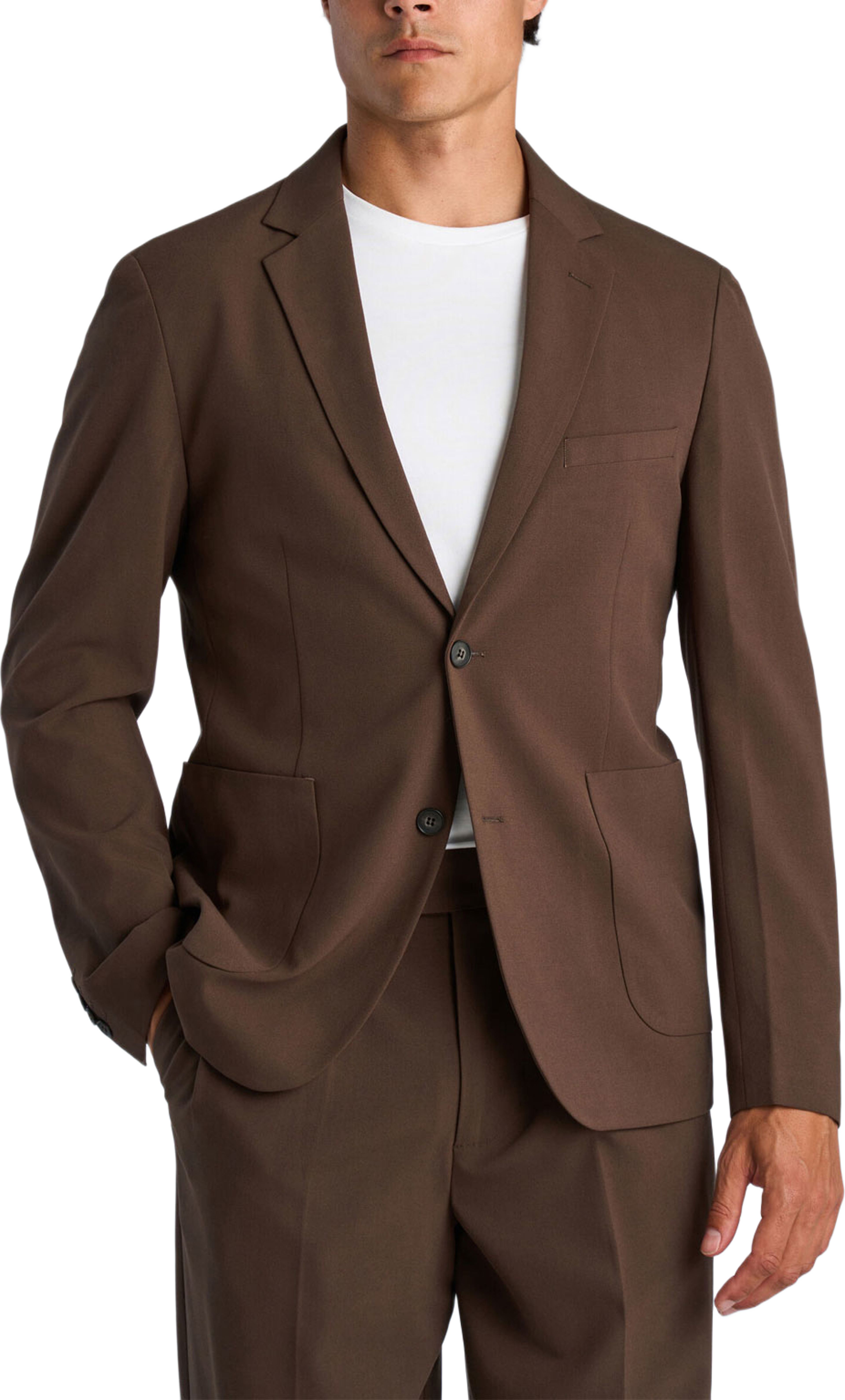 Superflex relaxed Blazer, från Lindbergh, i färgen Deep Brown. Klicka för att öppna bilden i stort format