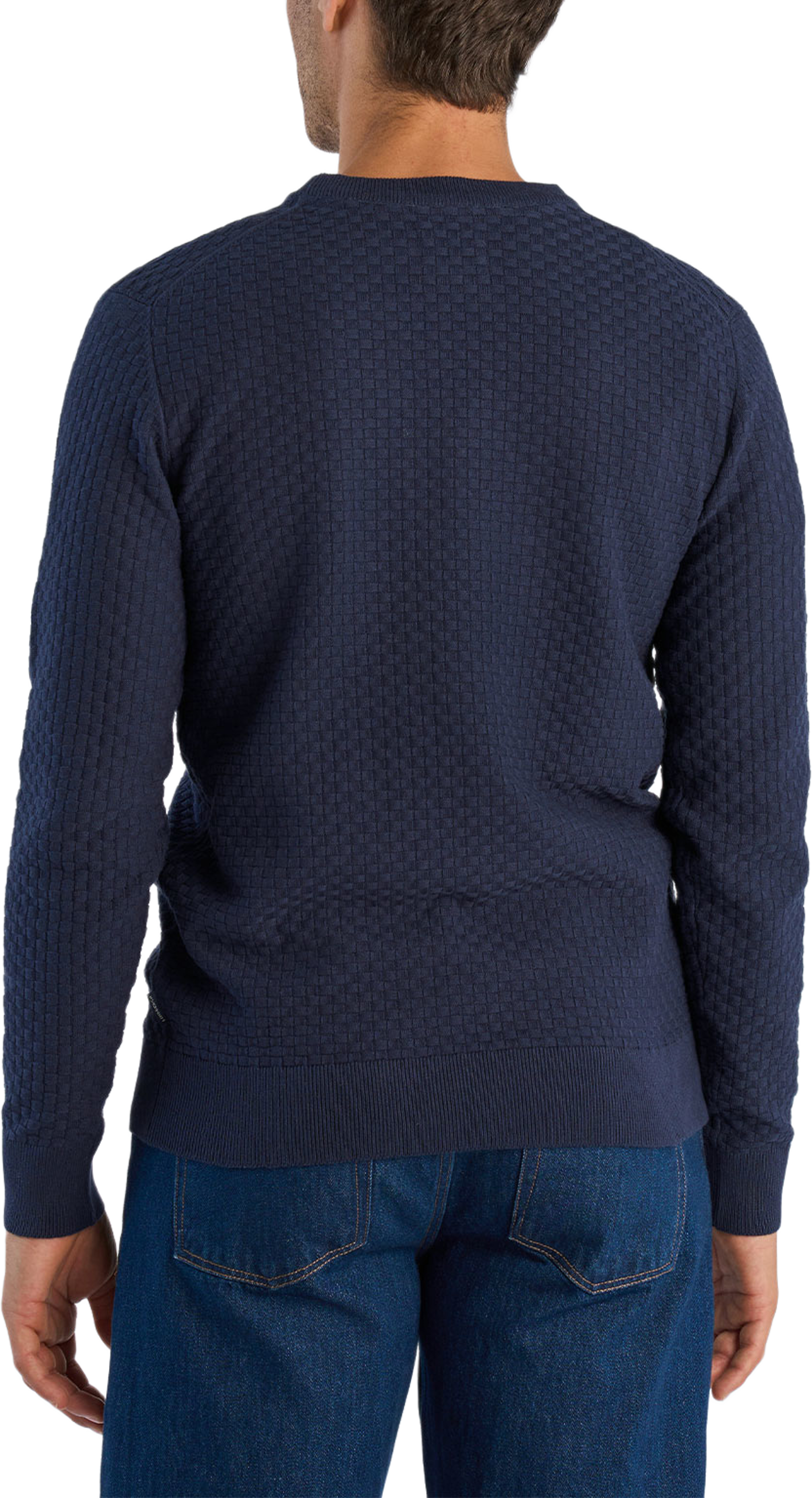 Structure o-neck knit L/S, från Lindbergh, i färgen Navy. Klicka för att öppna bilden i stort format