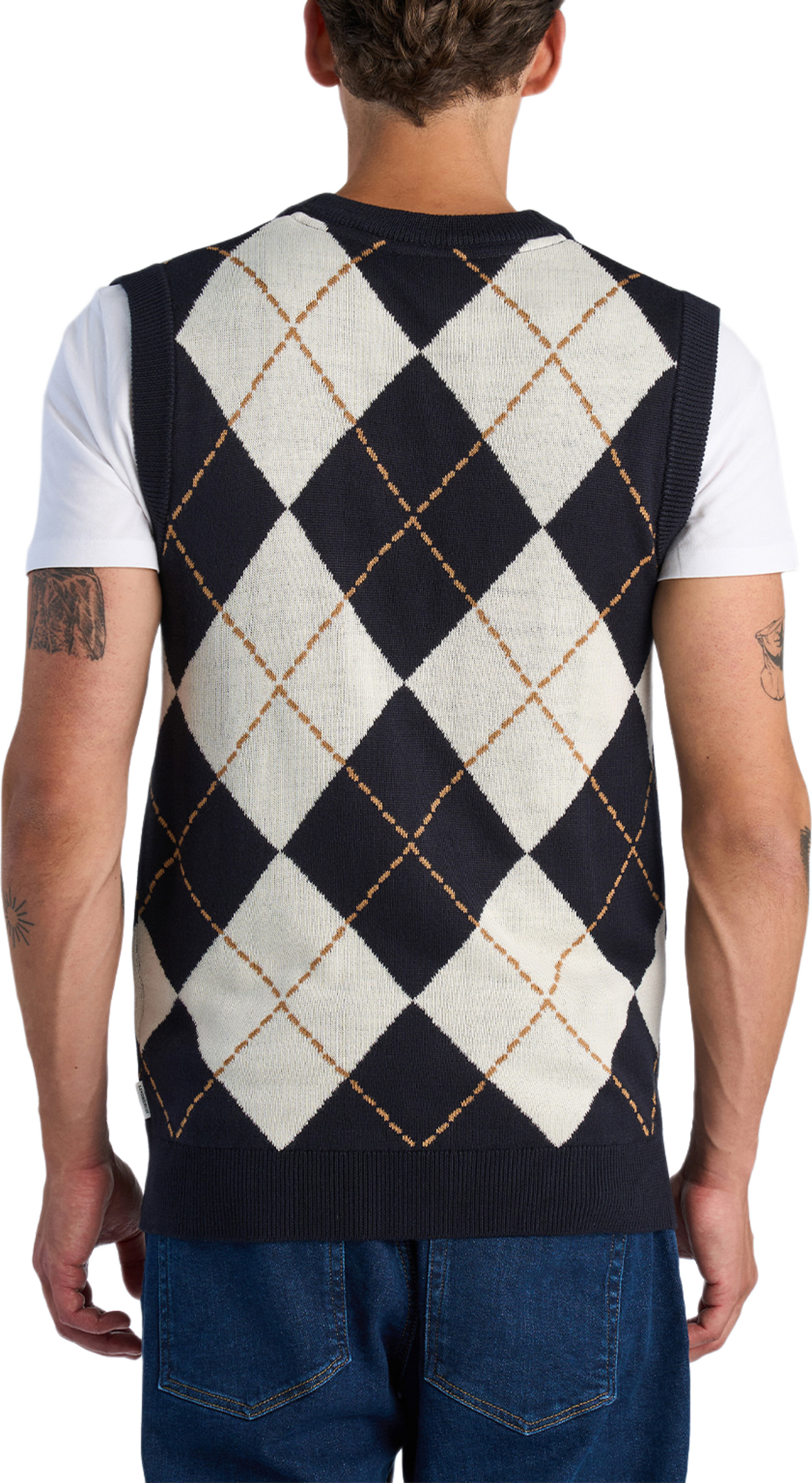Christmas argyle vest, från Lindbergh, i färgen Navy. Klicka för att öppna bilden i stort format