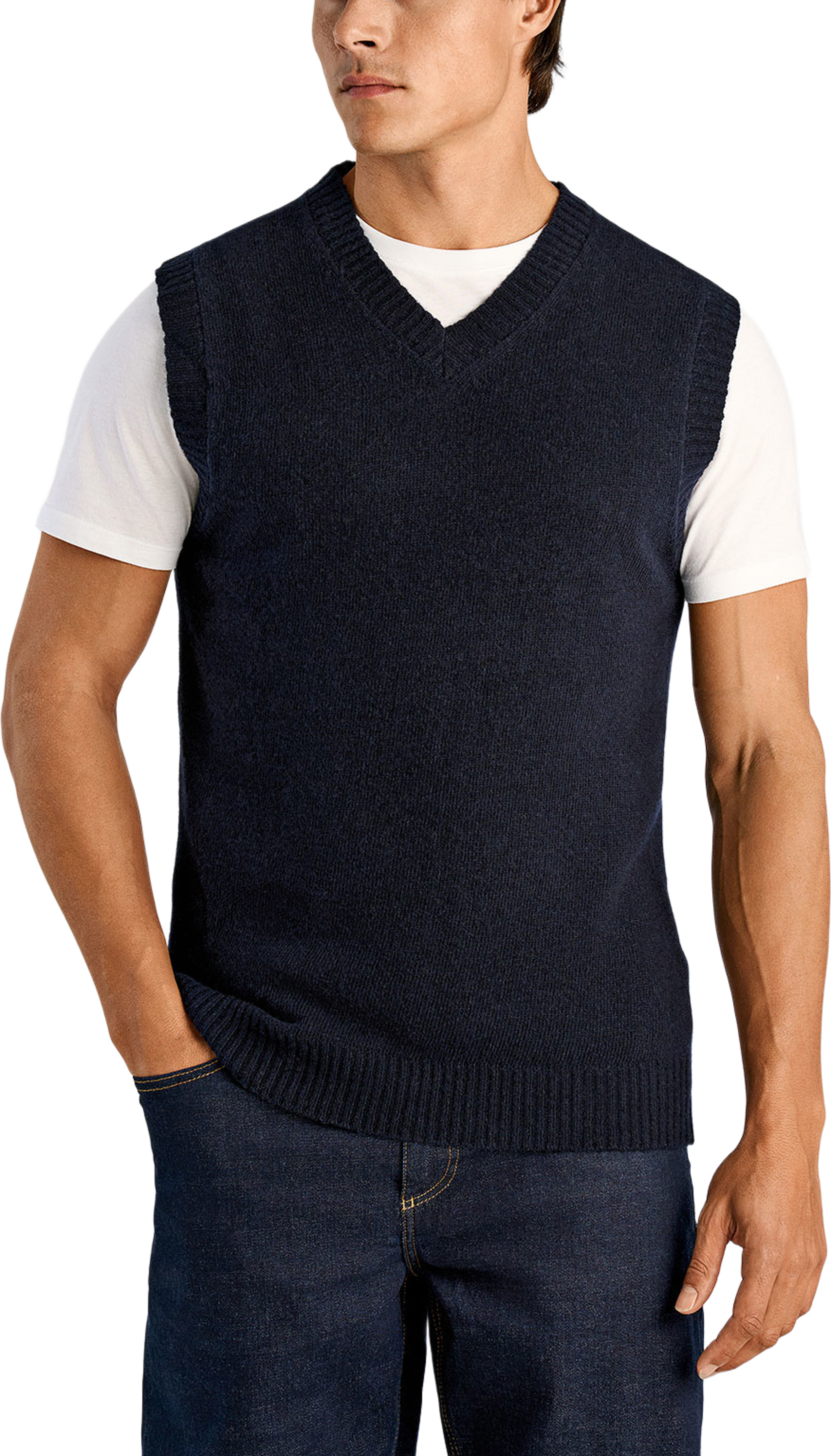Lindbergh Lambswool v-neck slipover Knit, från Lindbergh, i färgen Navy. Klicka för att öppna bilden i stort format
