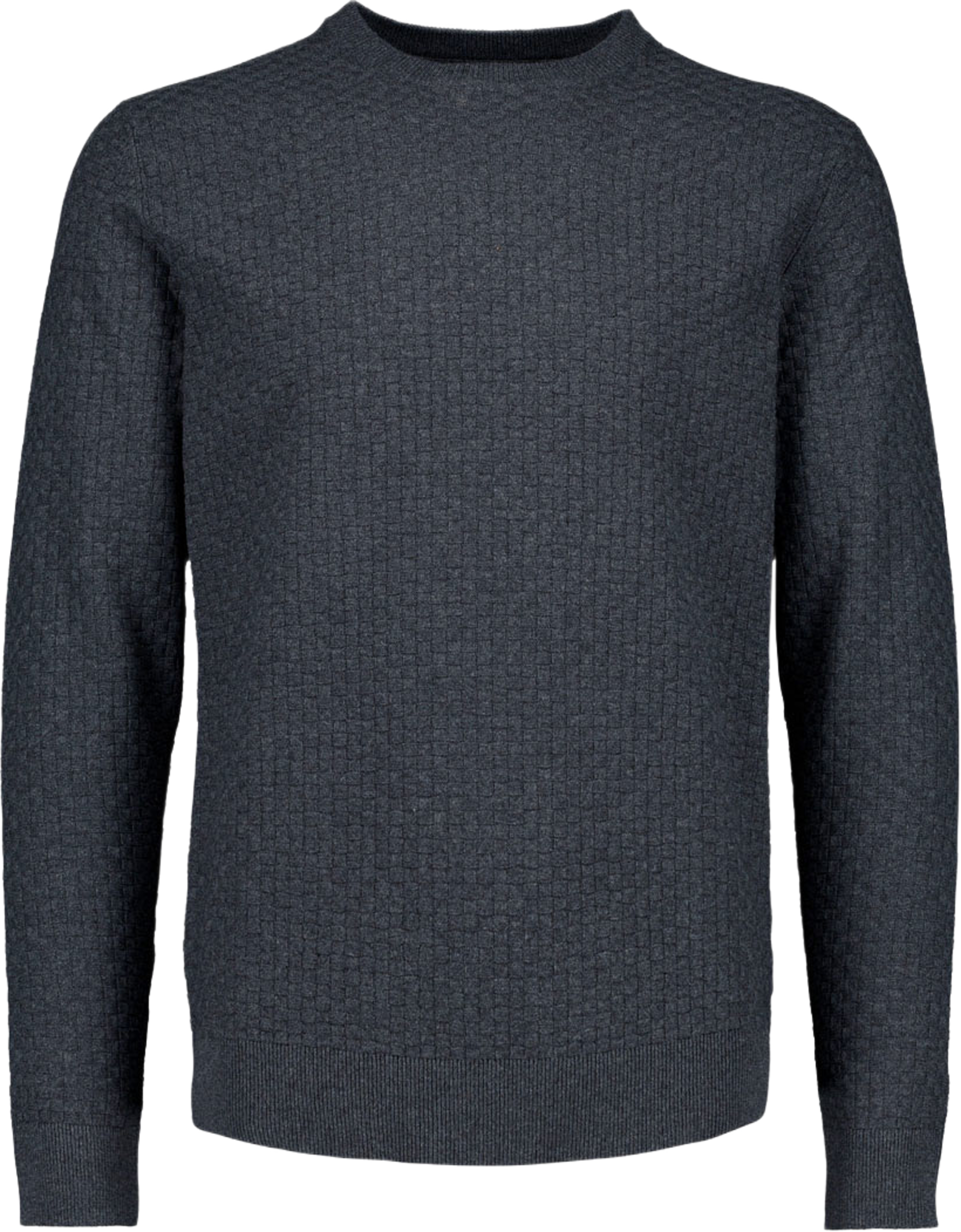 Structure o-neck knit L/S, från Lindbergh, i färgen Charcoal. Klicka för att öppna bilden i stort format