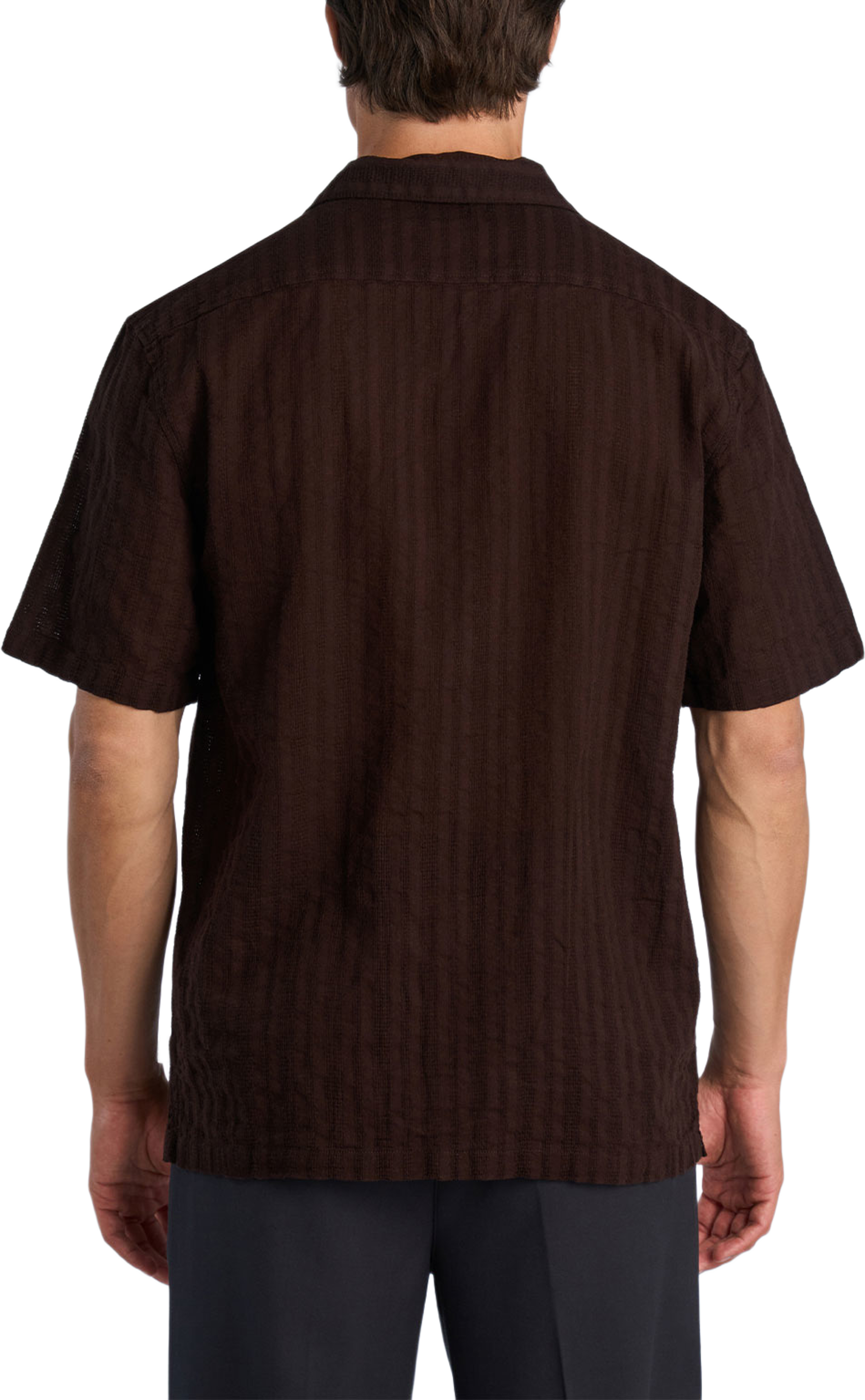 Structure resort shirt S/S, från Lindbergh, i färgen Brown. Klicka för att öppna bilden i stort format