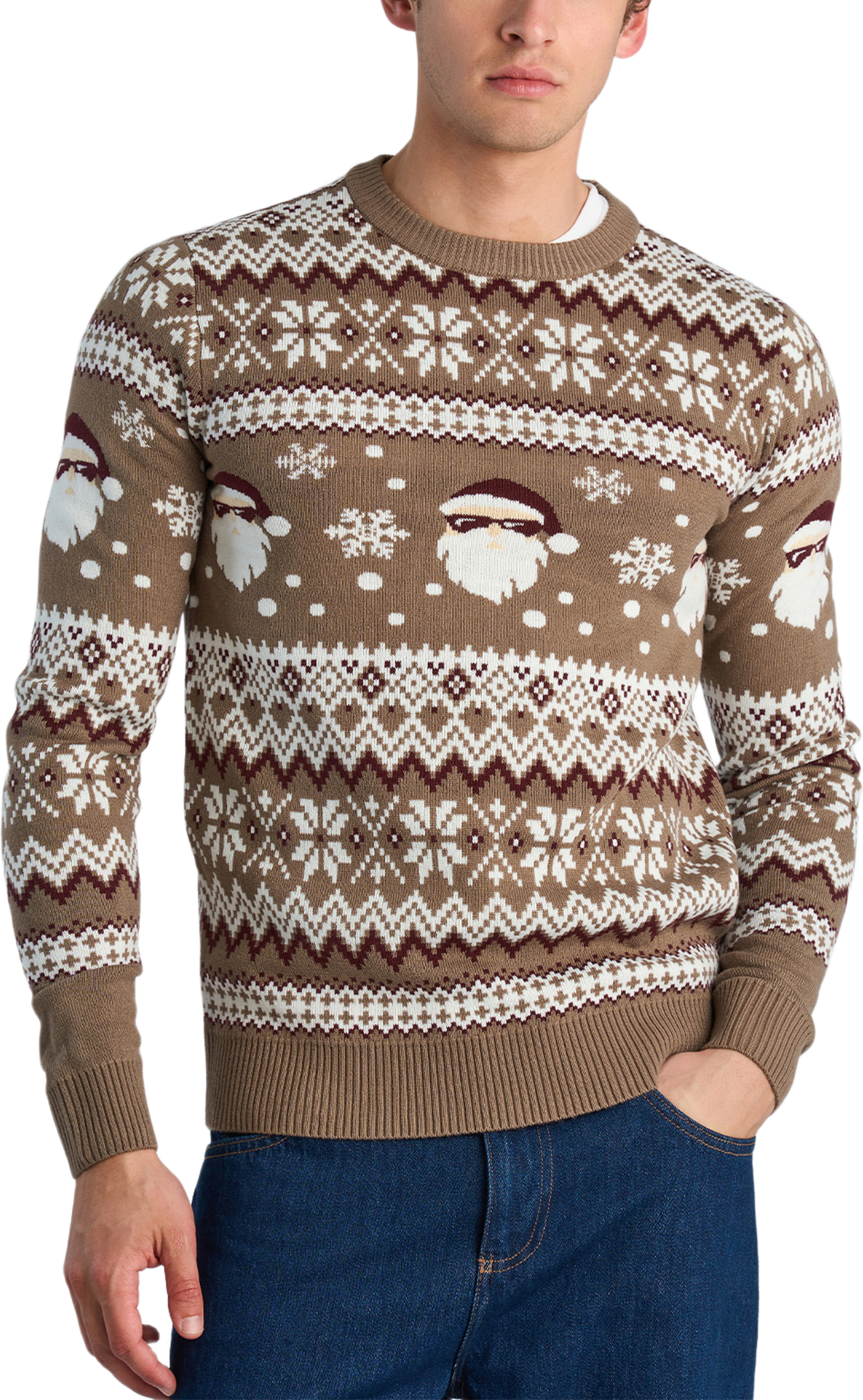 Santa sweater Knit, från Lindbergh, i färgen Brown. Klicka för att öppna bilden i stort format
