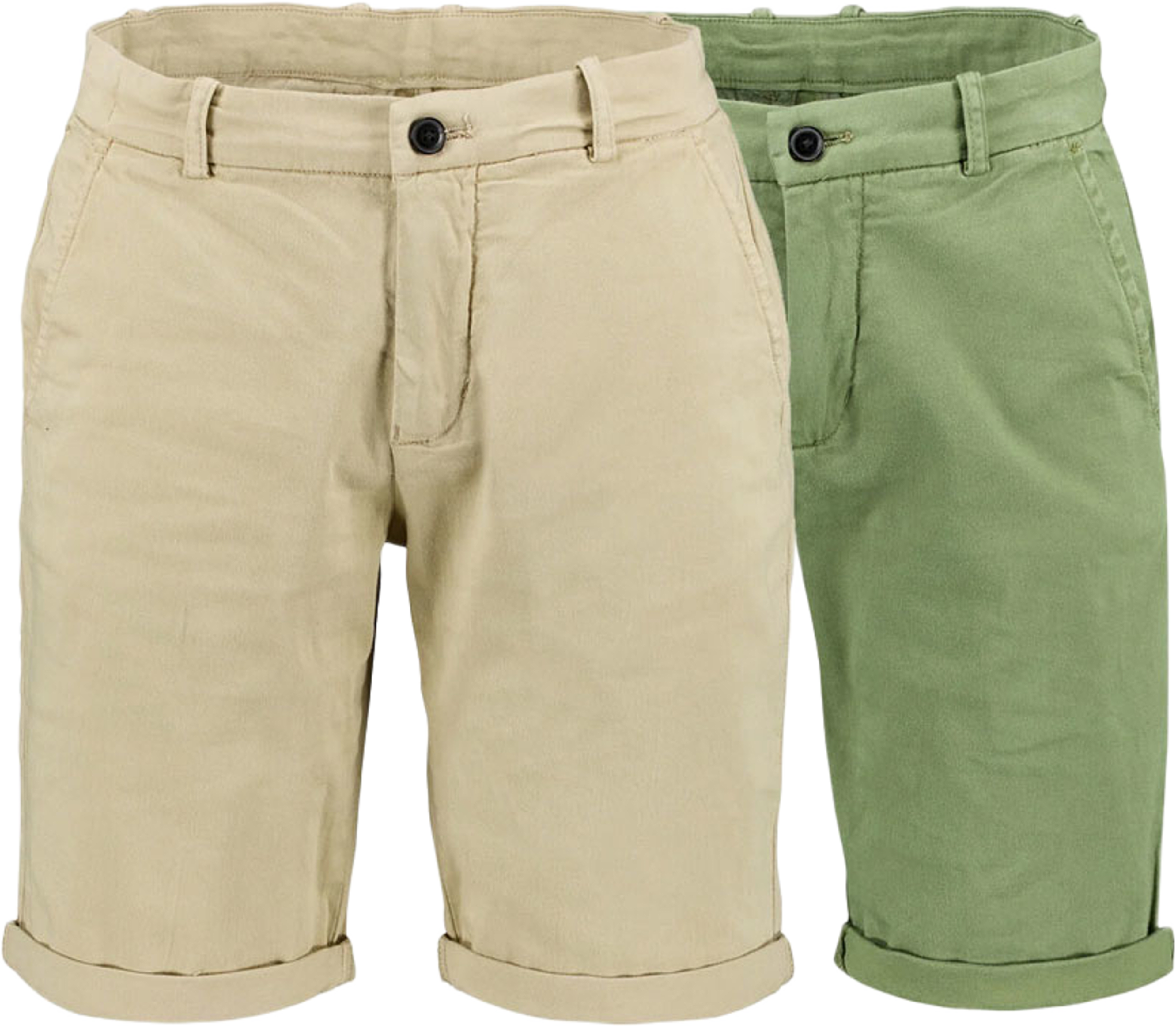 Superflex chino shorts 2pack, från Lindbergh, i färgen Sand Army. Klicka för att öppna bilden i stort format