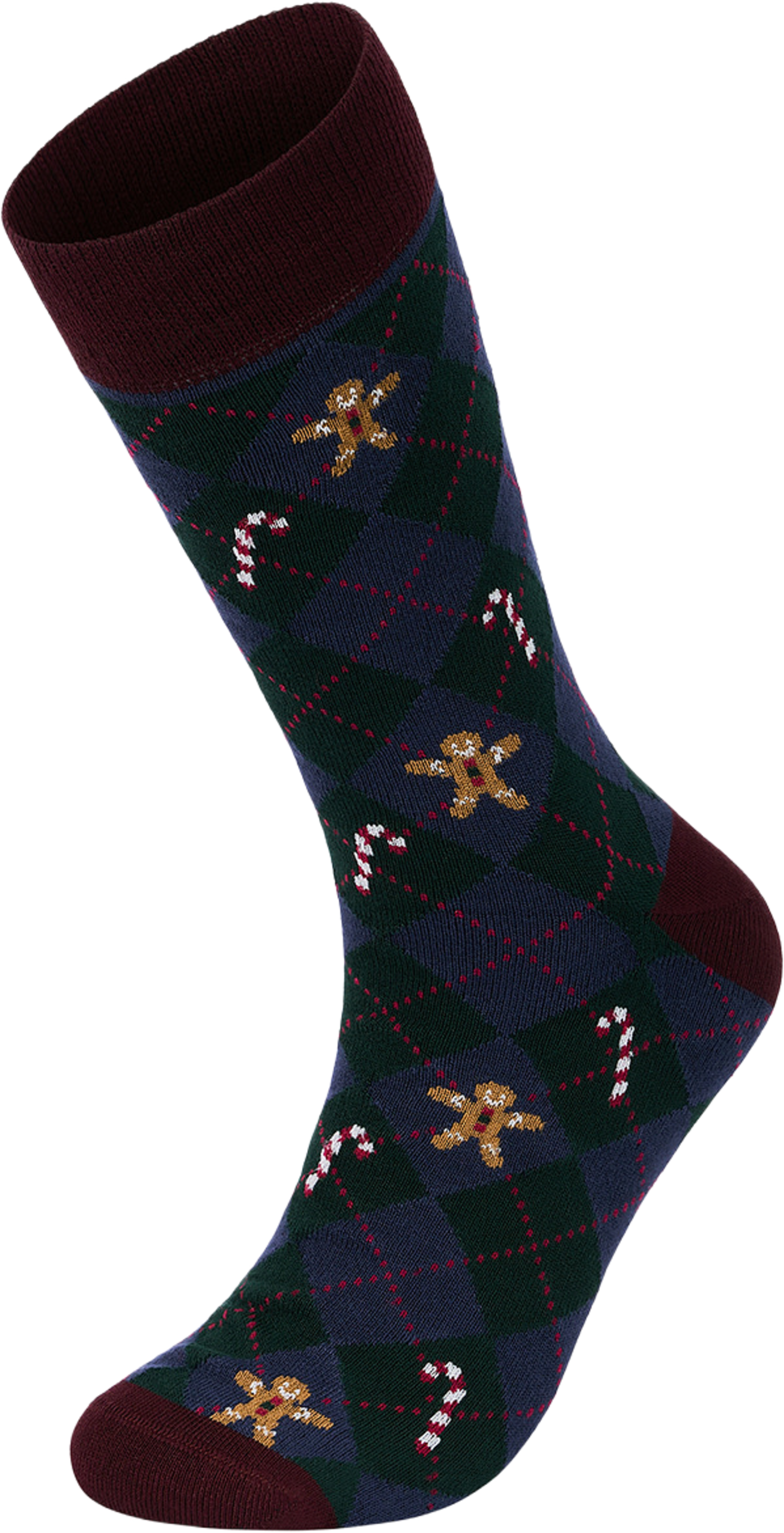 Christmas Bamboo Socks, från Lindbergh, i färgen Deep Red. Klicka för att öppna bilden i stort format