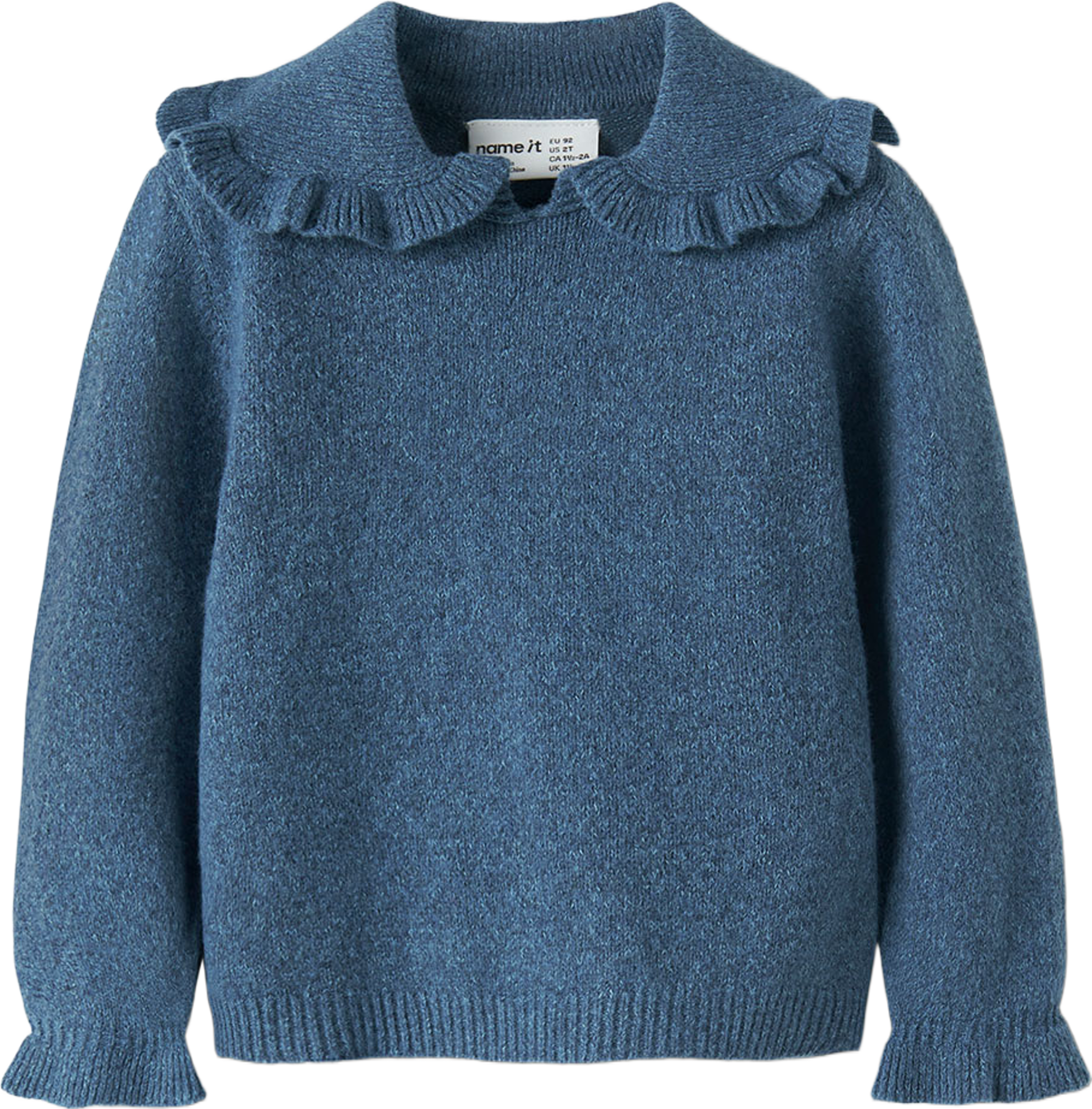 Kristena Knit Top, från Name It, i färgen Vintage Indigo. Klicka för att öppna bilden i stort format