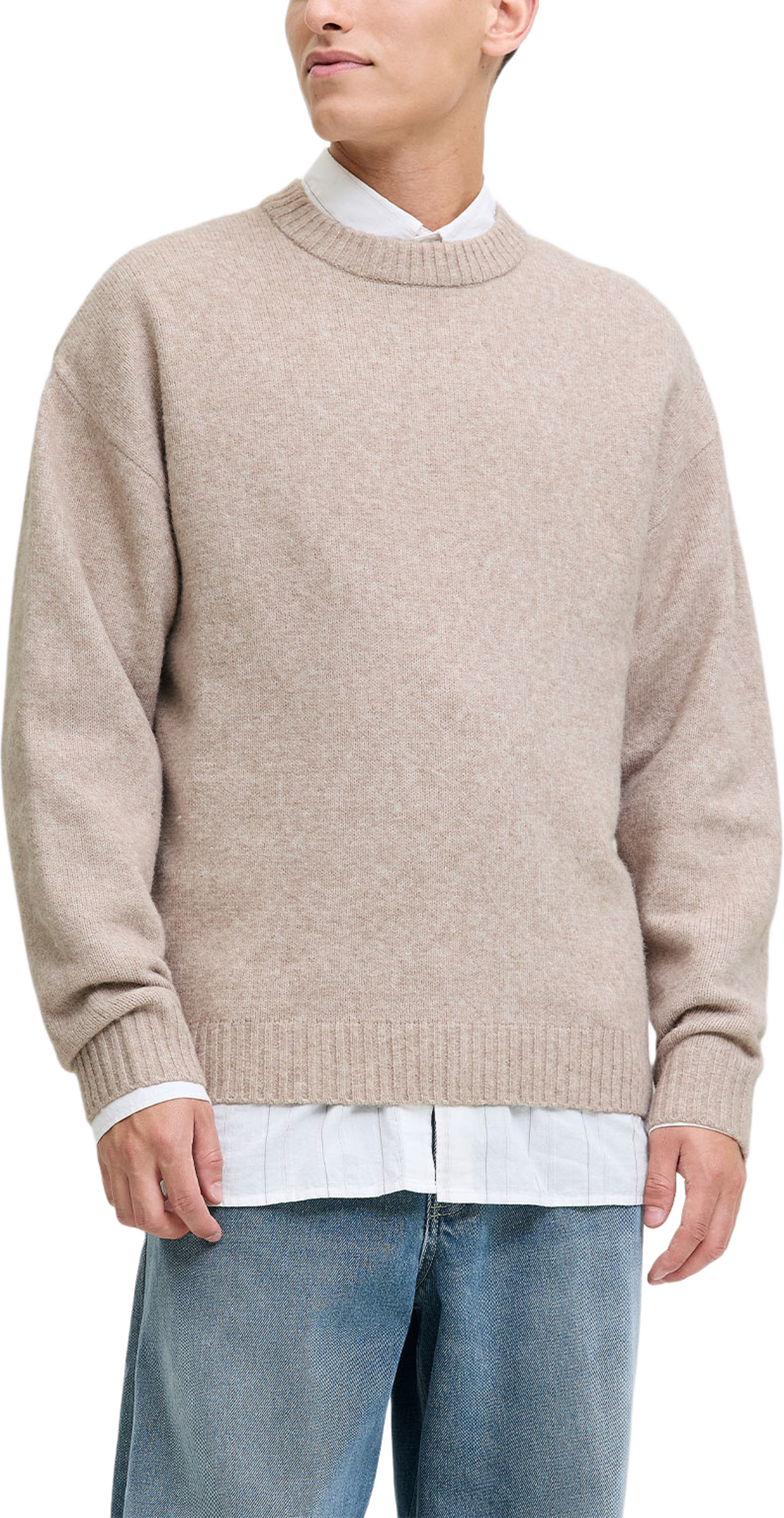 Soho Ollie Crew Neck Knit, från Jack & Jones, i färgen Atmosphere. Klicka för att öppna bilden i stort format