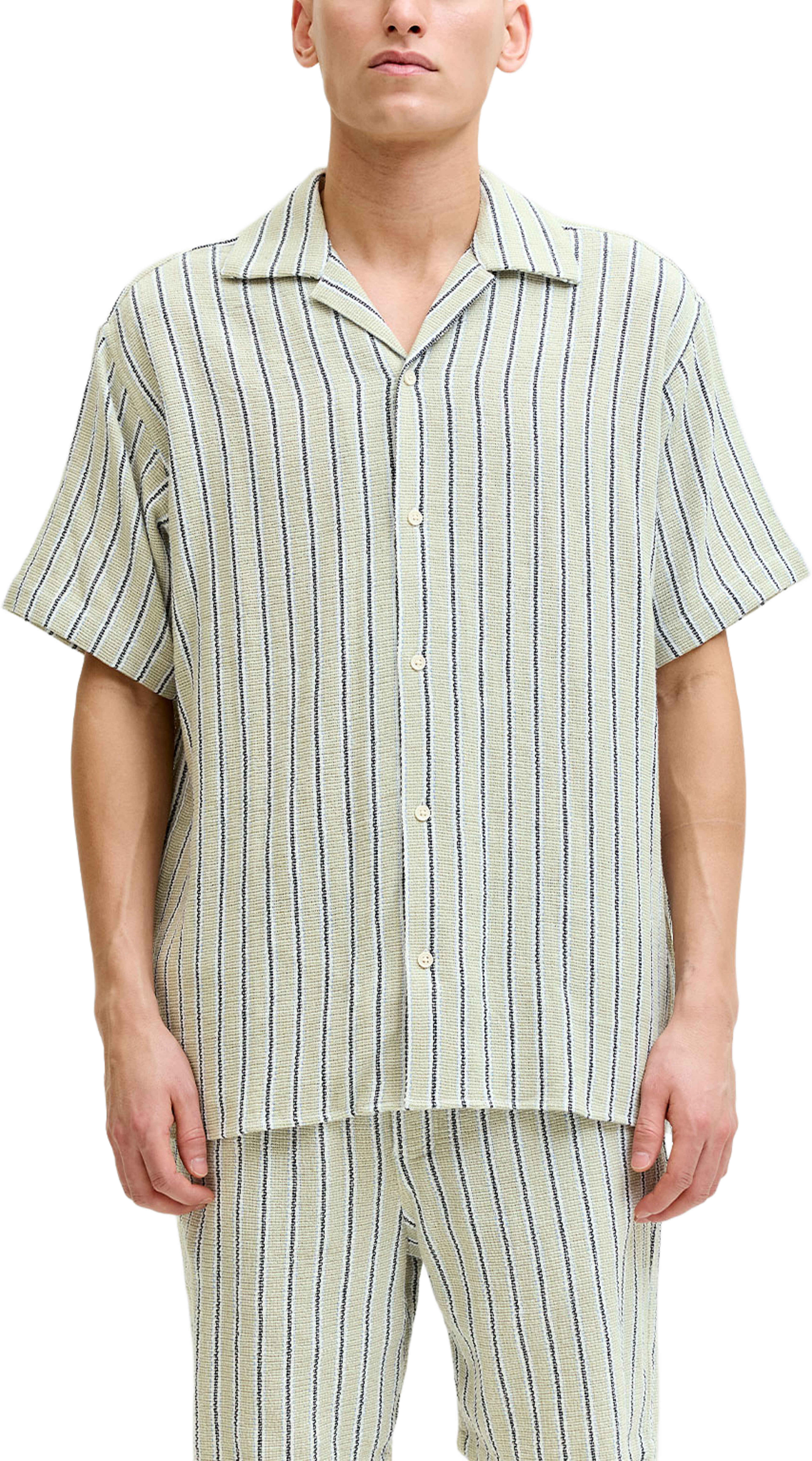 Coba Stripe Resort Shirt, från Jack & Jones, i färgen Tea Stripes. Klicka för att öppna bilden i stort format