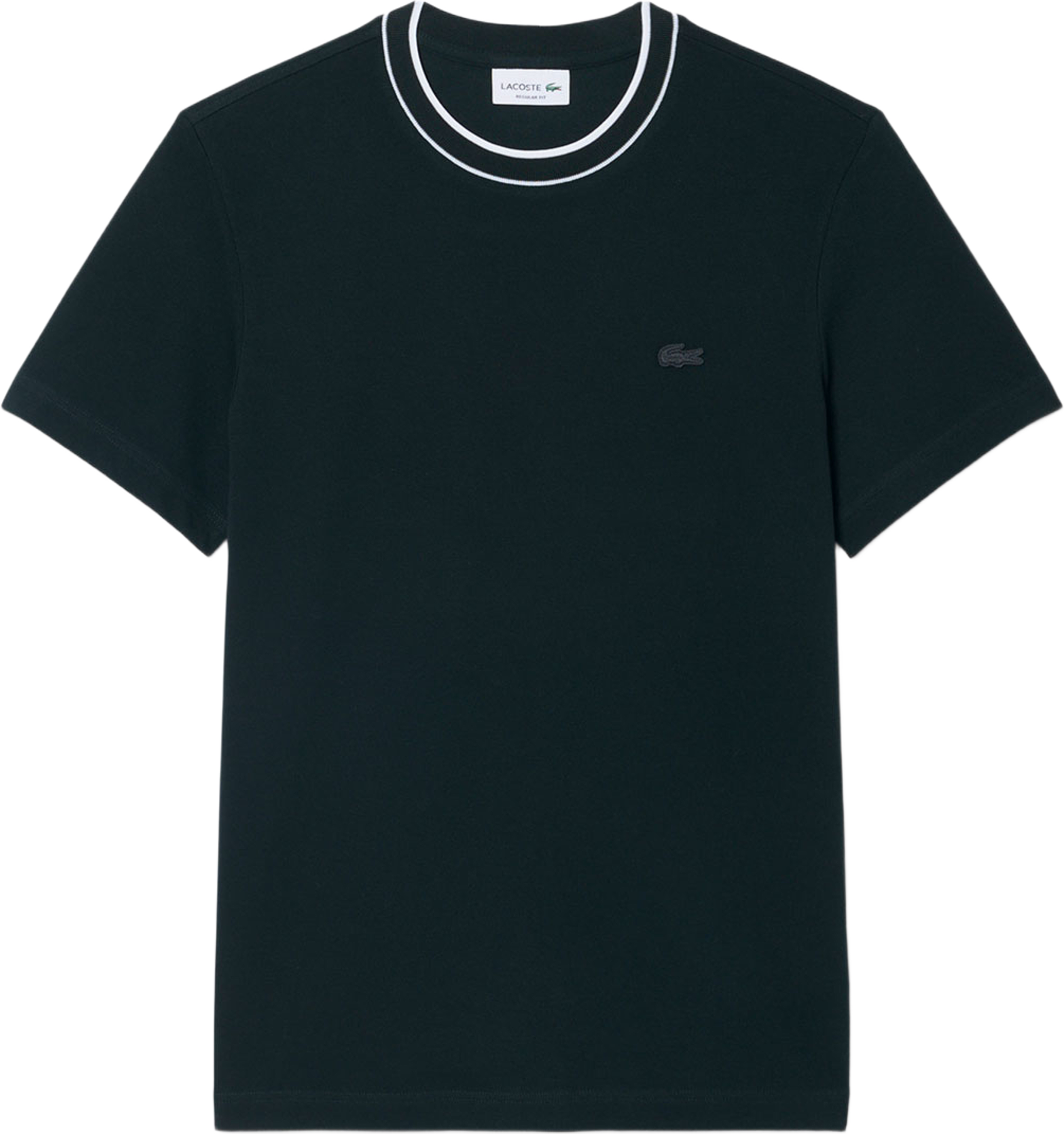 Stretch Piqué Stripe Collar T-shirt, från Lacoste, i färgen Dark Varech. Klicka för att öppna bilden i stort format