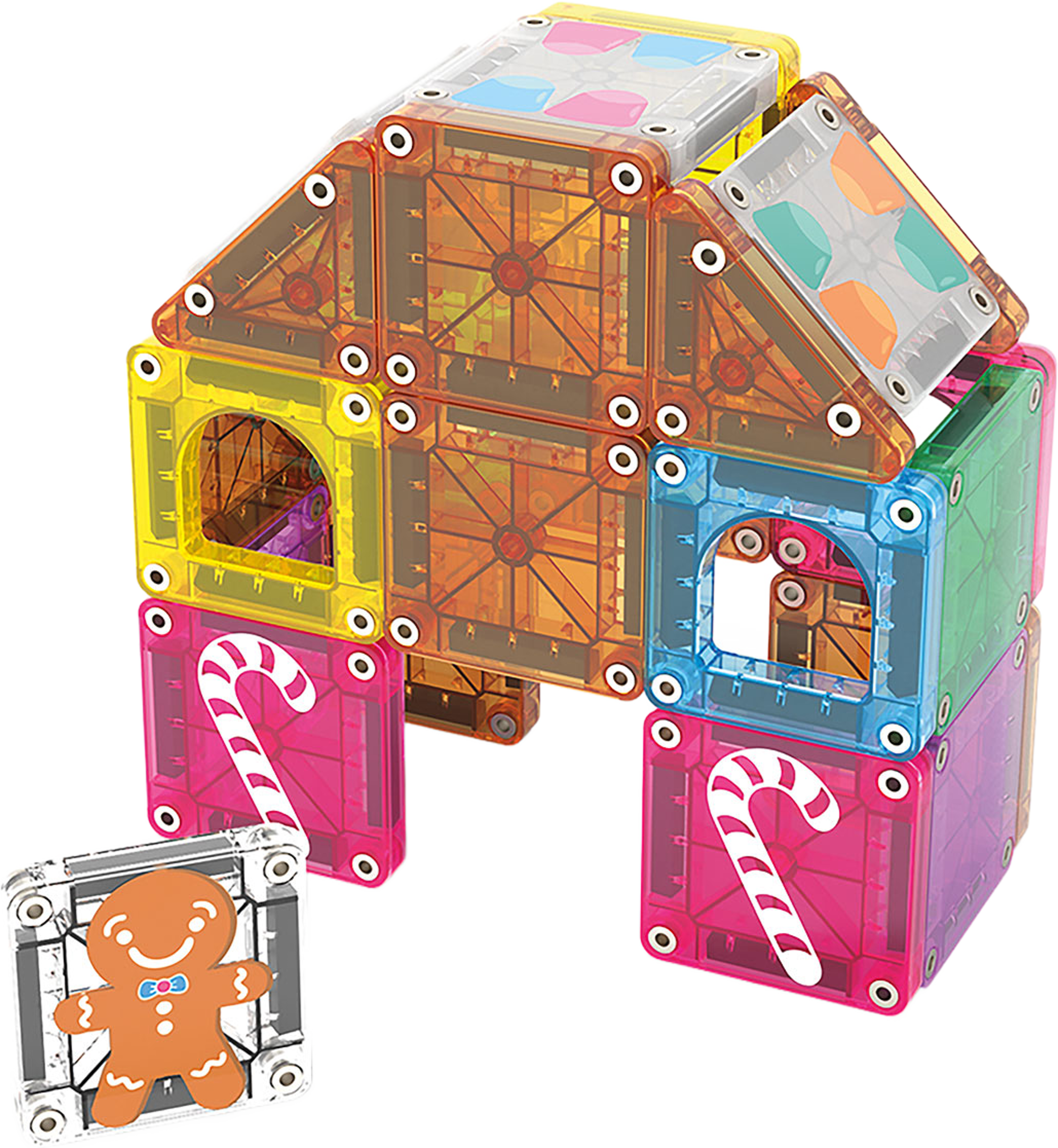 MAGNA-TILES Reseset Pepparkakshus 24 Delar, från Magna-Tiles, i färgen Multicolor. Klicka för att öppna bilden i stort format