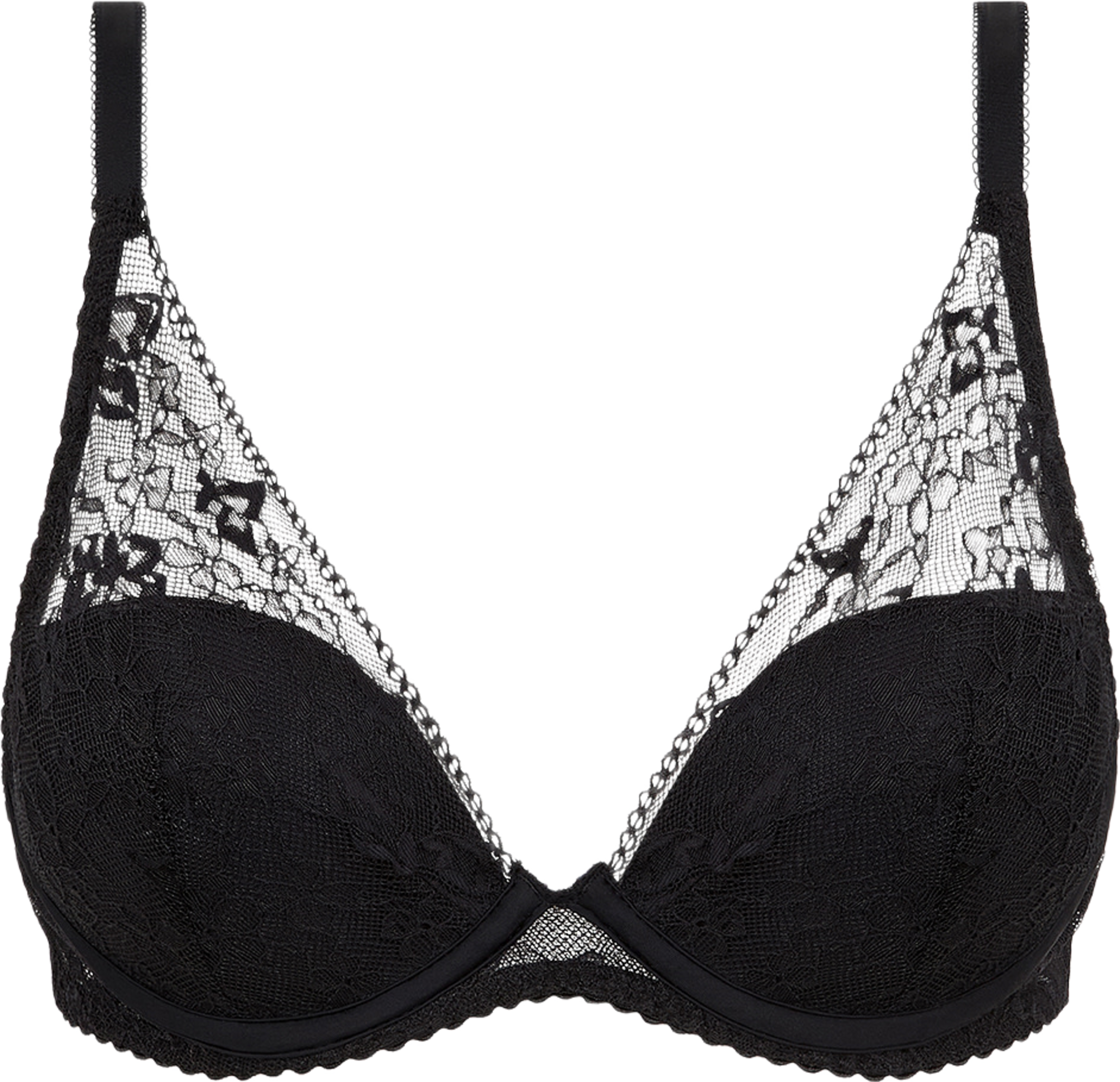 Kiss Plunge t-shirt bra, från Chantelle, i färgen Black. Klicka för att öppna bilden i stort format