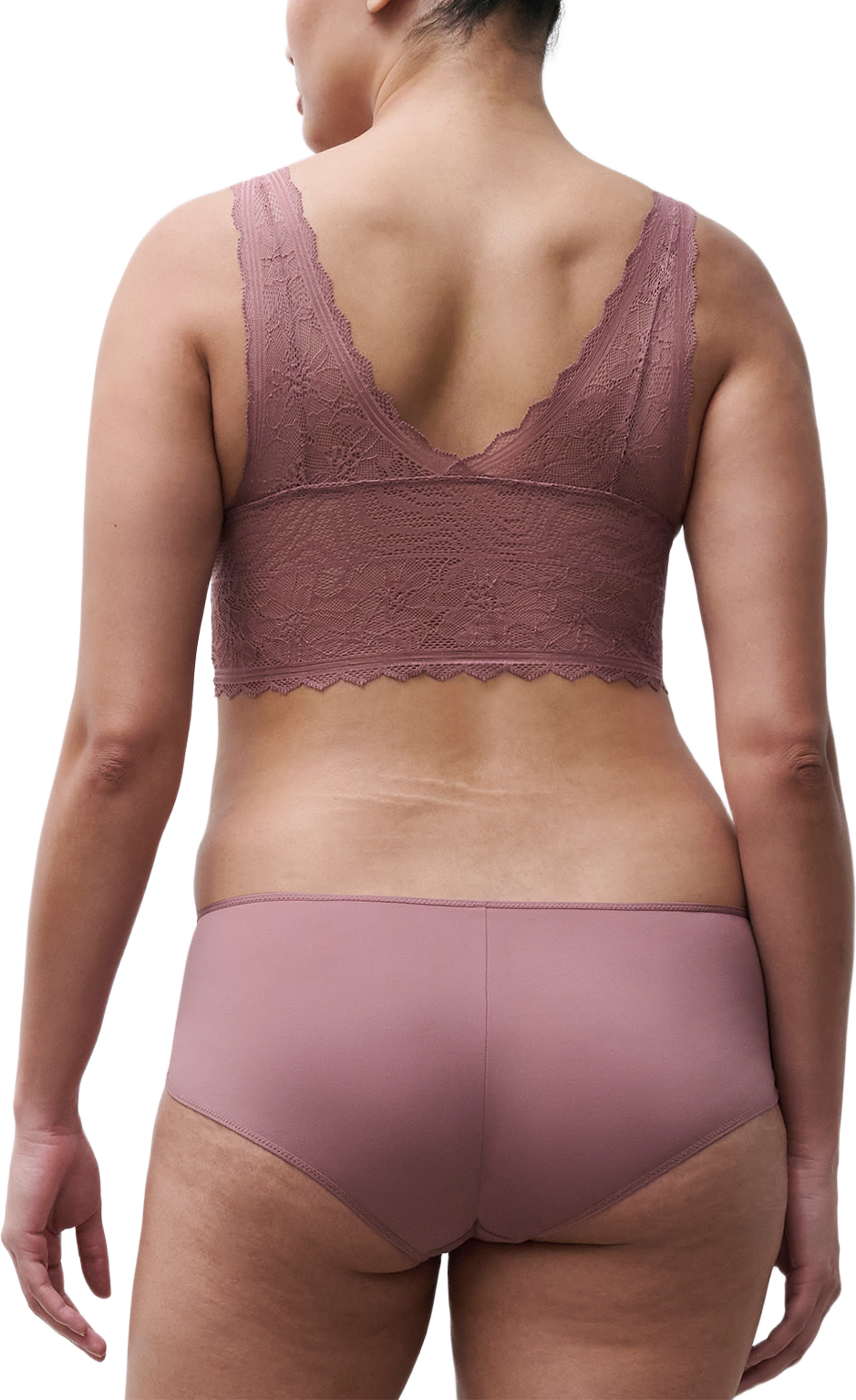 Floral Touch Wirefree triangle foam bra, från Chantelle, i färgen Rose Des Bois. Klicka för att öppna bilden i stort format