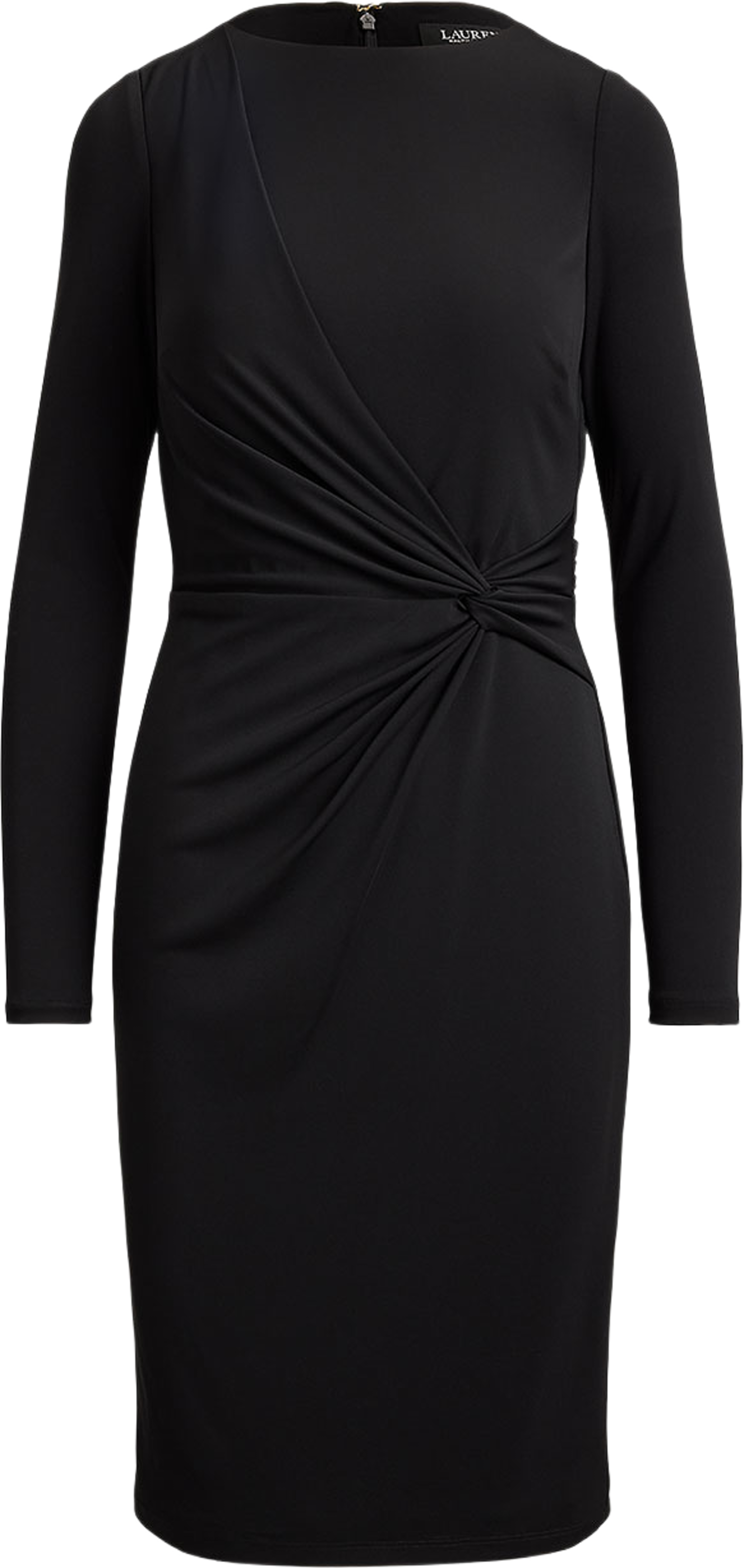 Twist-Front Jersey Boatneck Dress, från Lauren Ralph Lauren, i färgen Black. Klicka för att öppna bilden i stort format