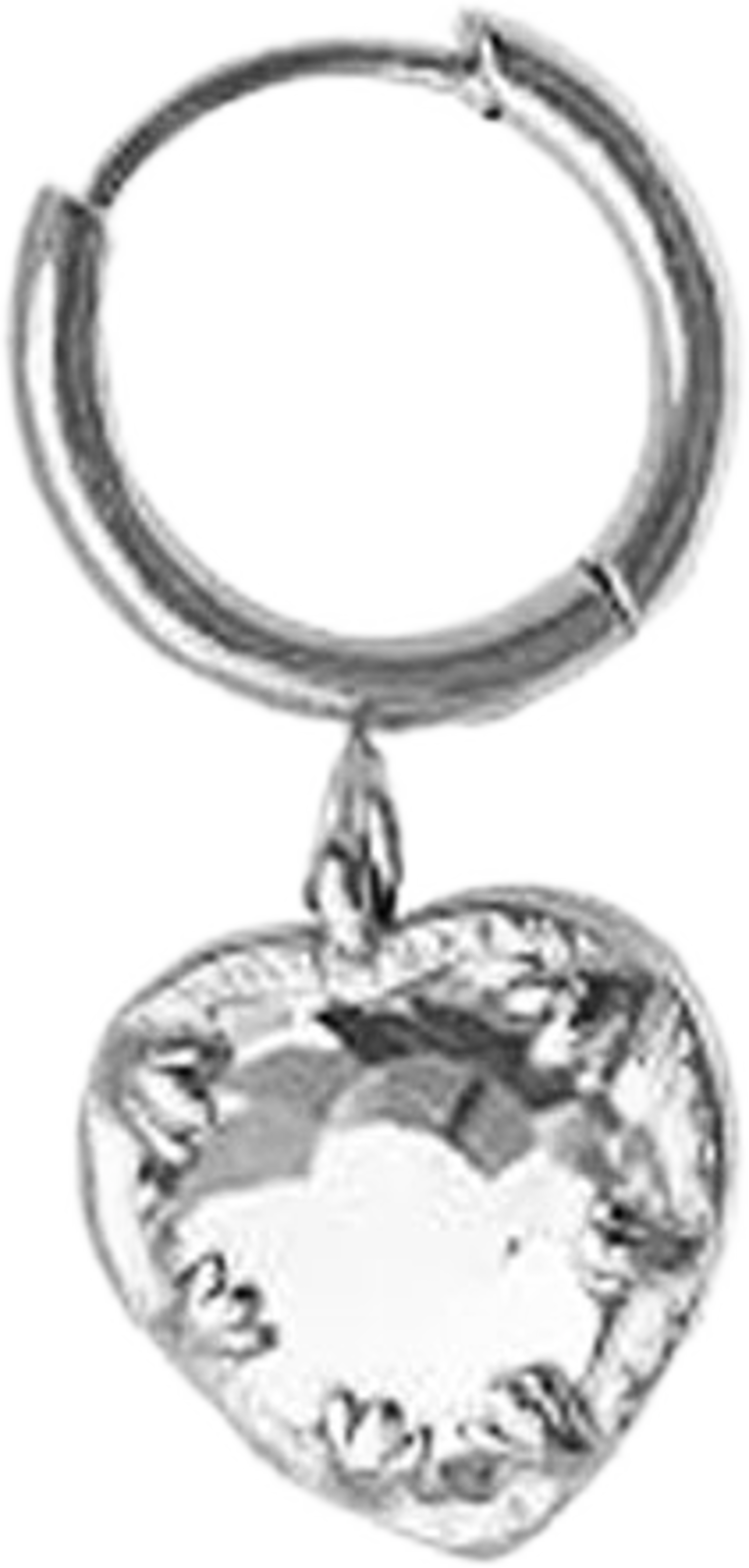 Claw Heart Clear Single Earrings, från WOS, i färgen Silver/Clear. Klicka för att öppna bilden i stort format