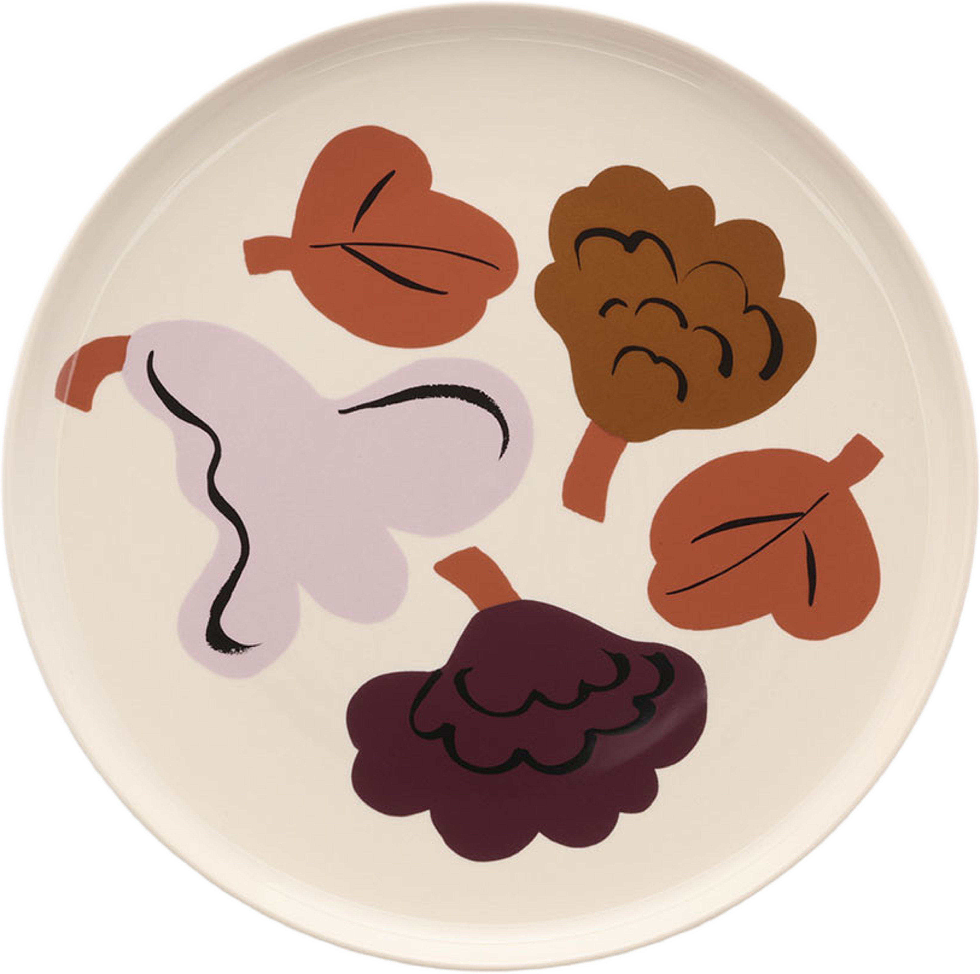 Kukasta Kukkaan Tallrik 20 cm, från Marimekko, i färgen Stoneware,plum,bronze,terrac.. Klicka för att öppna bilden i stort format