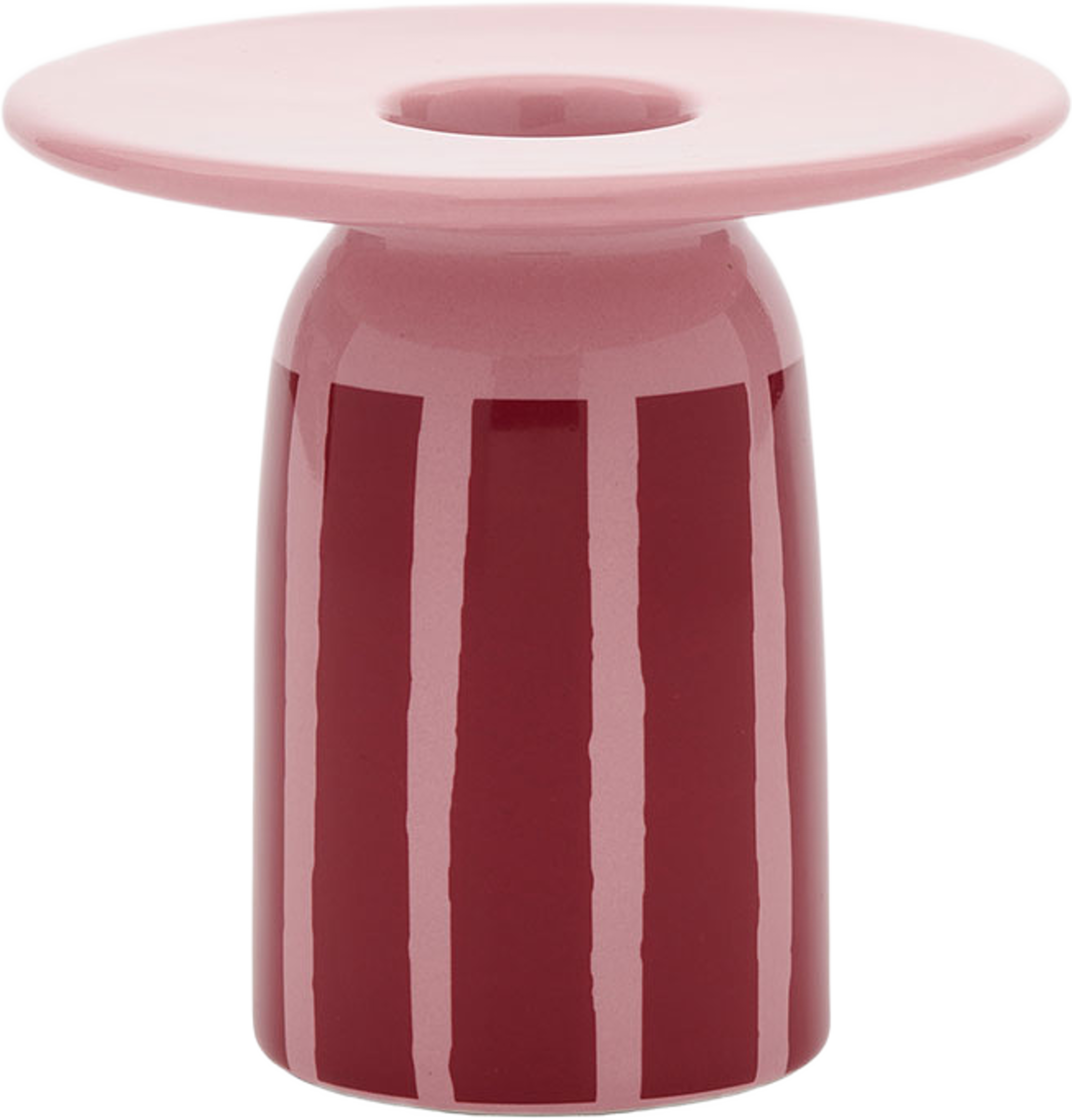 Piccolo Ljusstake 8 cm, från Marimekko, i färgen Coral, Dark Red. Klicka för att öppna bilden i stort format