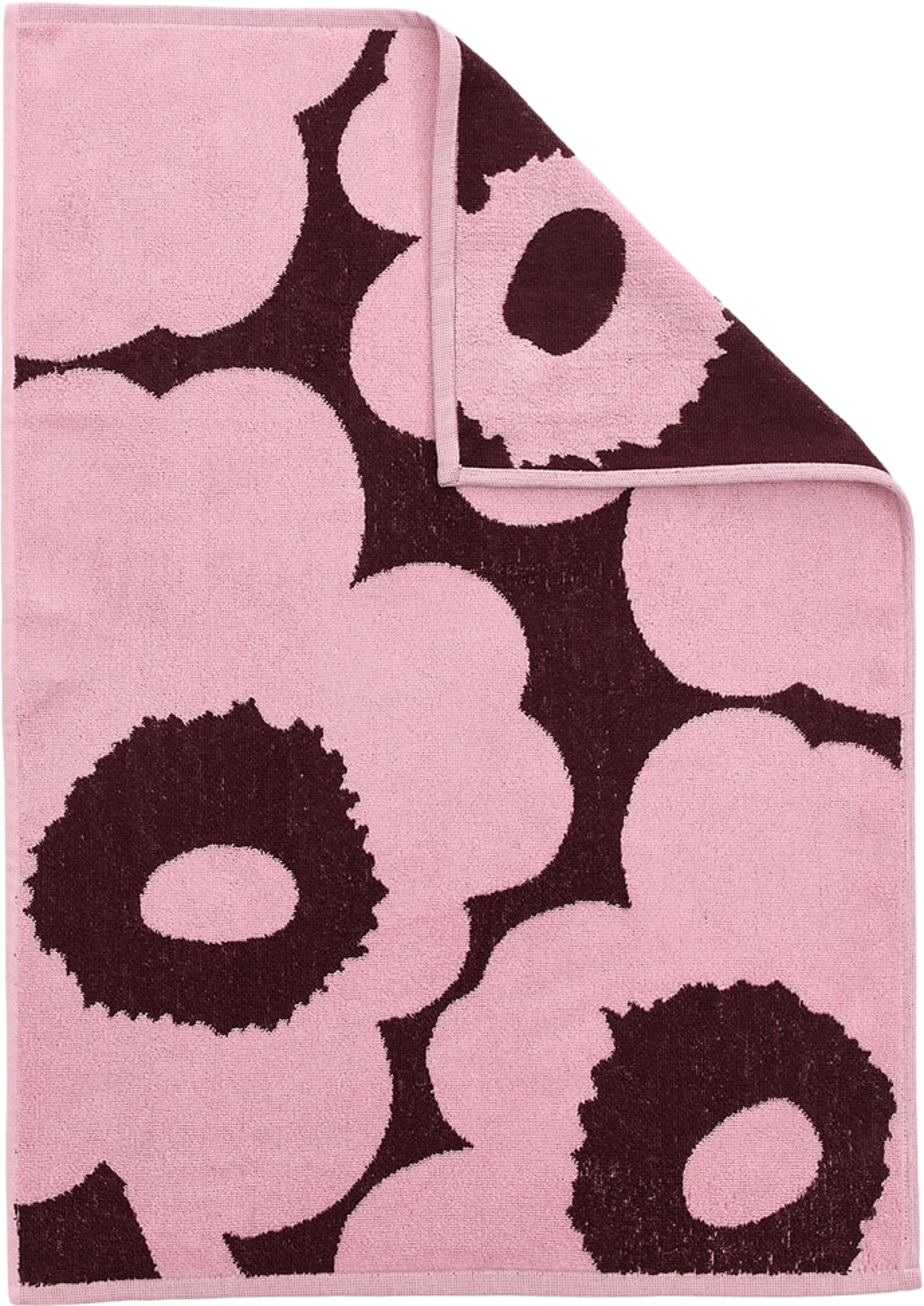 Unikko Handduk 50x70 cm, från Marimekko, i färgen Plum, Pink. Klicka för att öppna bilden i stort format
