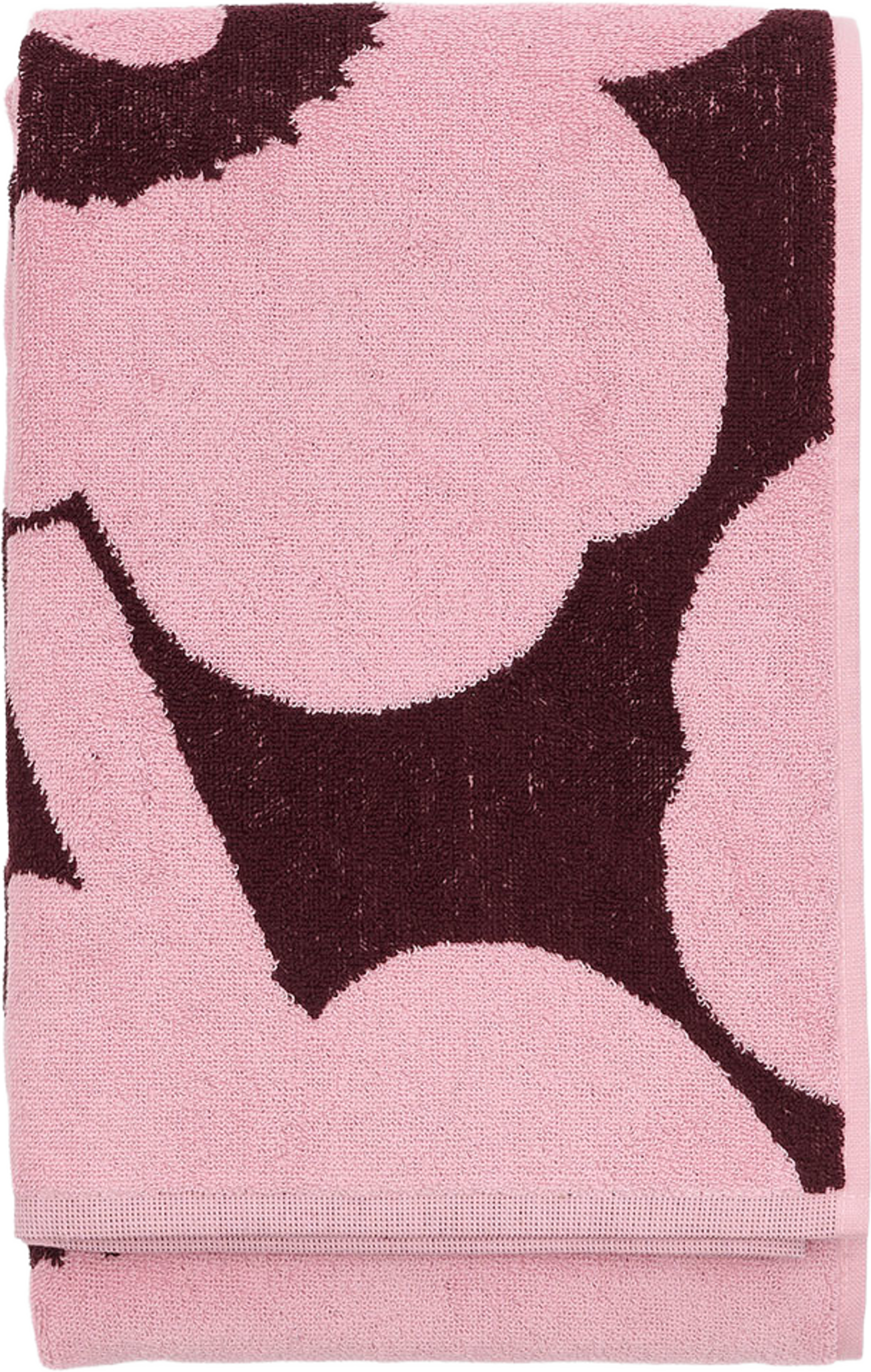 Unikko Badhandduk 70x150 cm, från Marimekko, i färgen Plum, Pink. Klicka för att öppna bilden i stort format