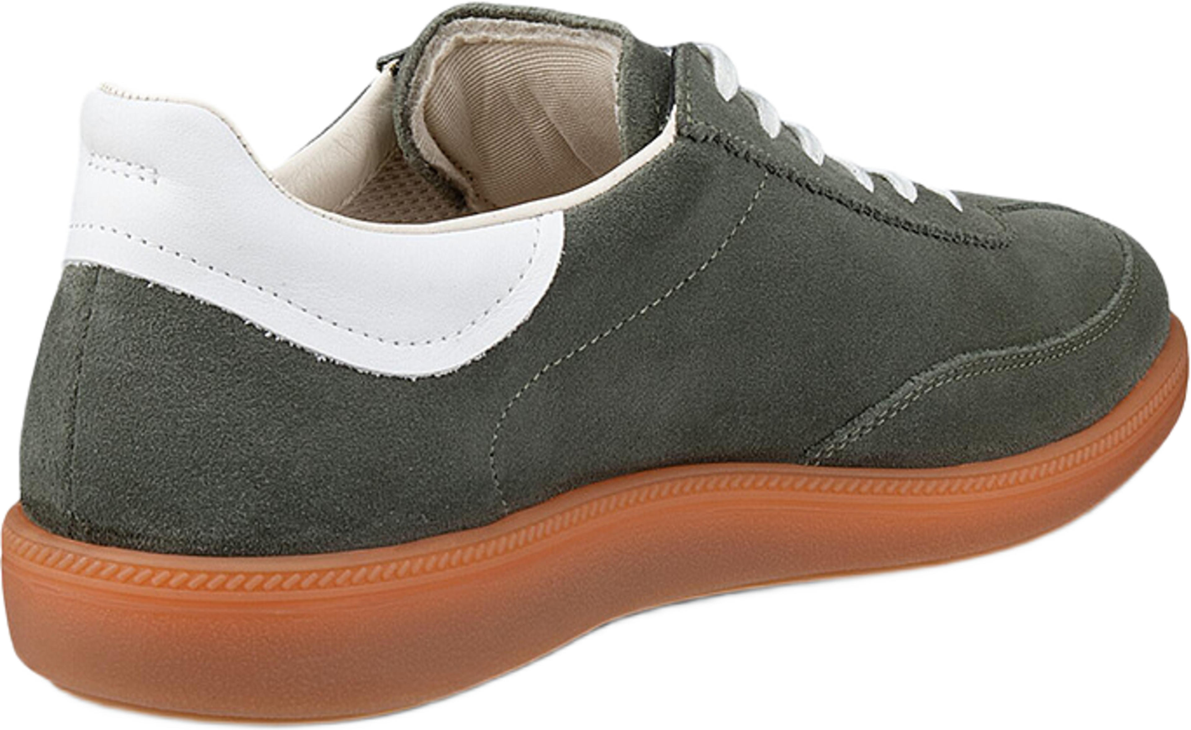 ECCO Soft 11 W, från ECCO, i färgen Smokey Olive/Bright White. Klicka för att öppna bilden i stort format