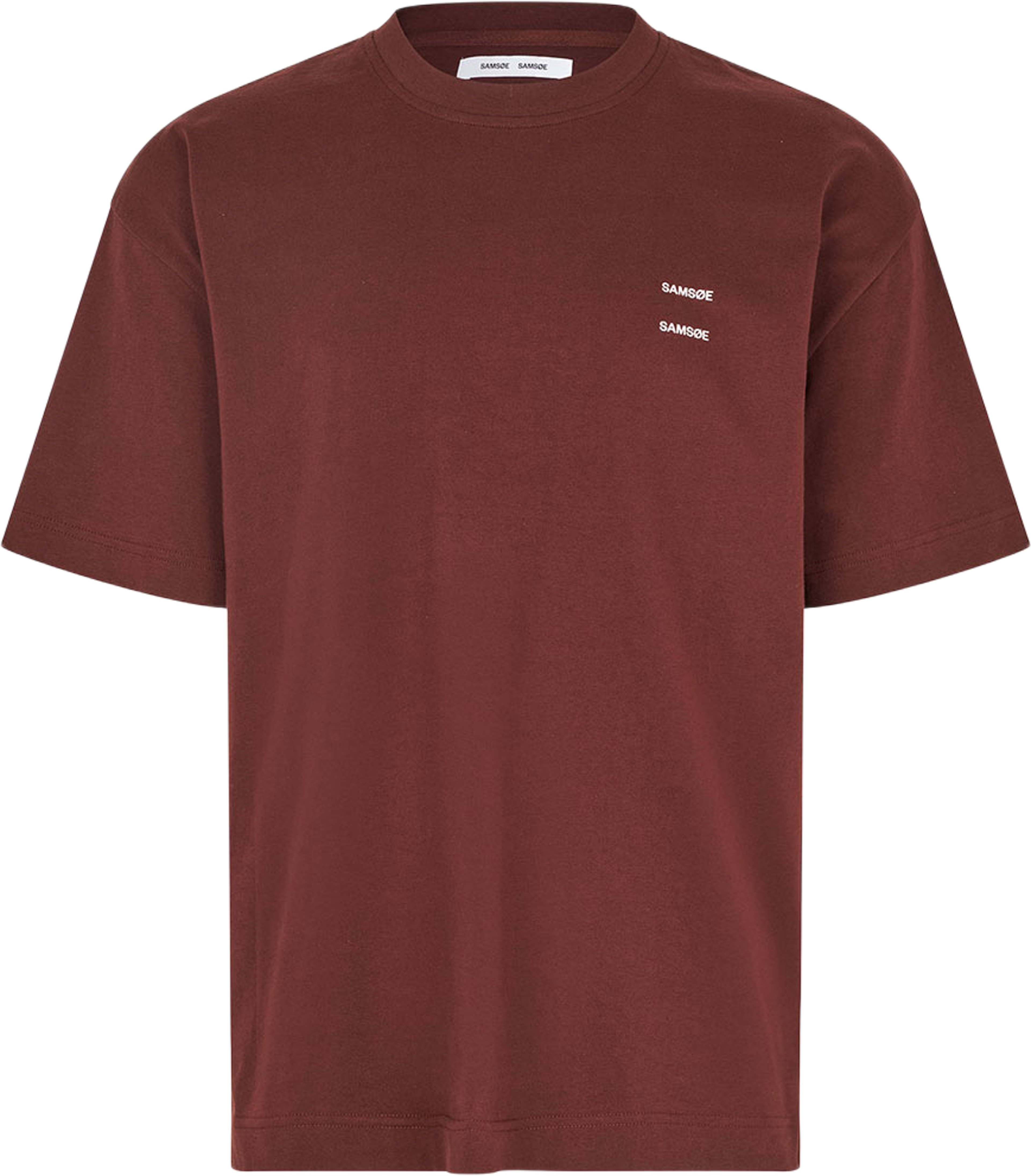 Joel t-shirt 11415, från SAMSOE SAMSOE, i färgen Bitter Chocolate. Klicka för att öppna bilden i stort format