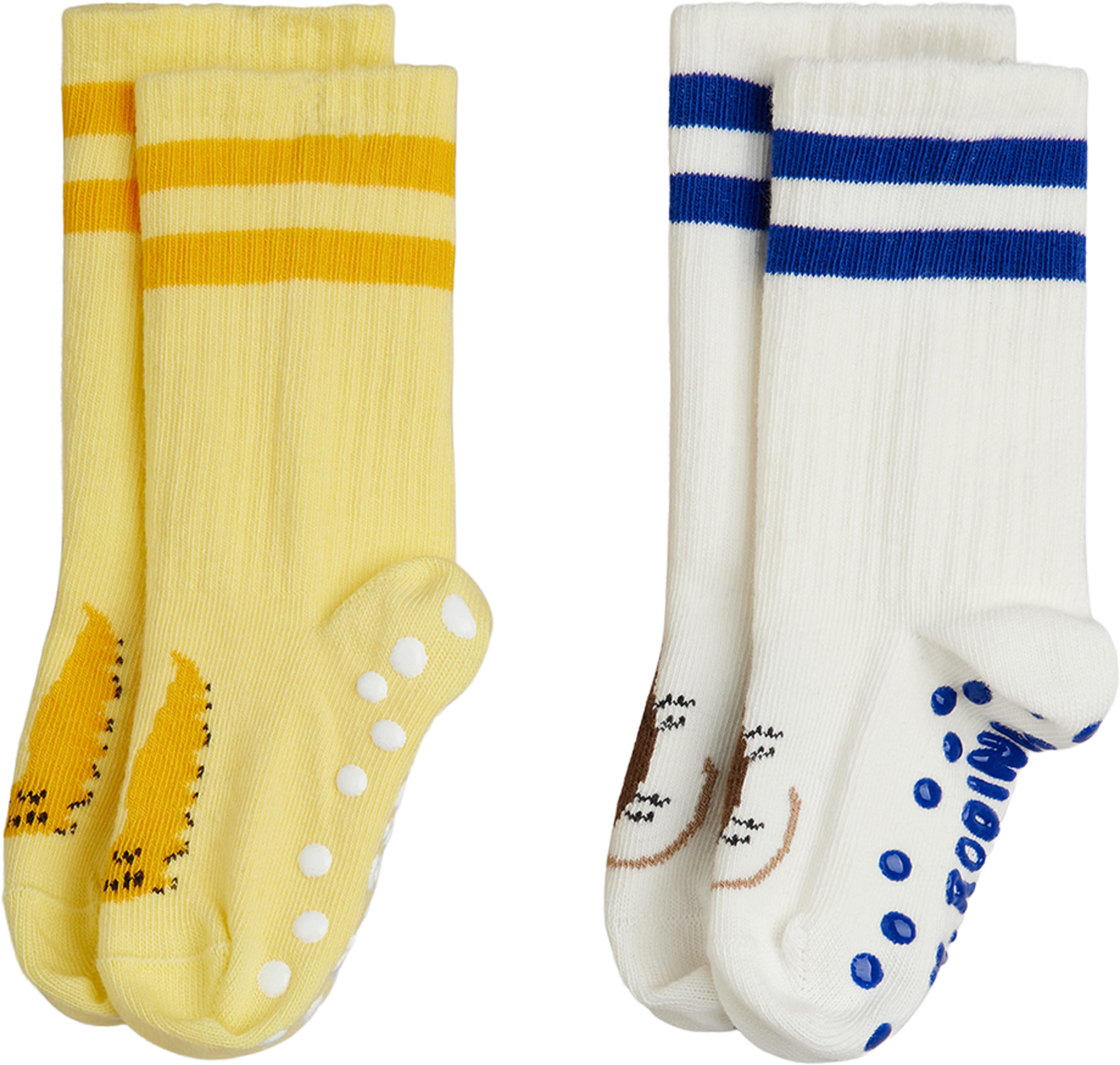Velvet worm 2-pack anti-slip socks, från Mini Rodini, i färgen Multi. Klicka för att öppna bilden i stort format
