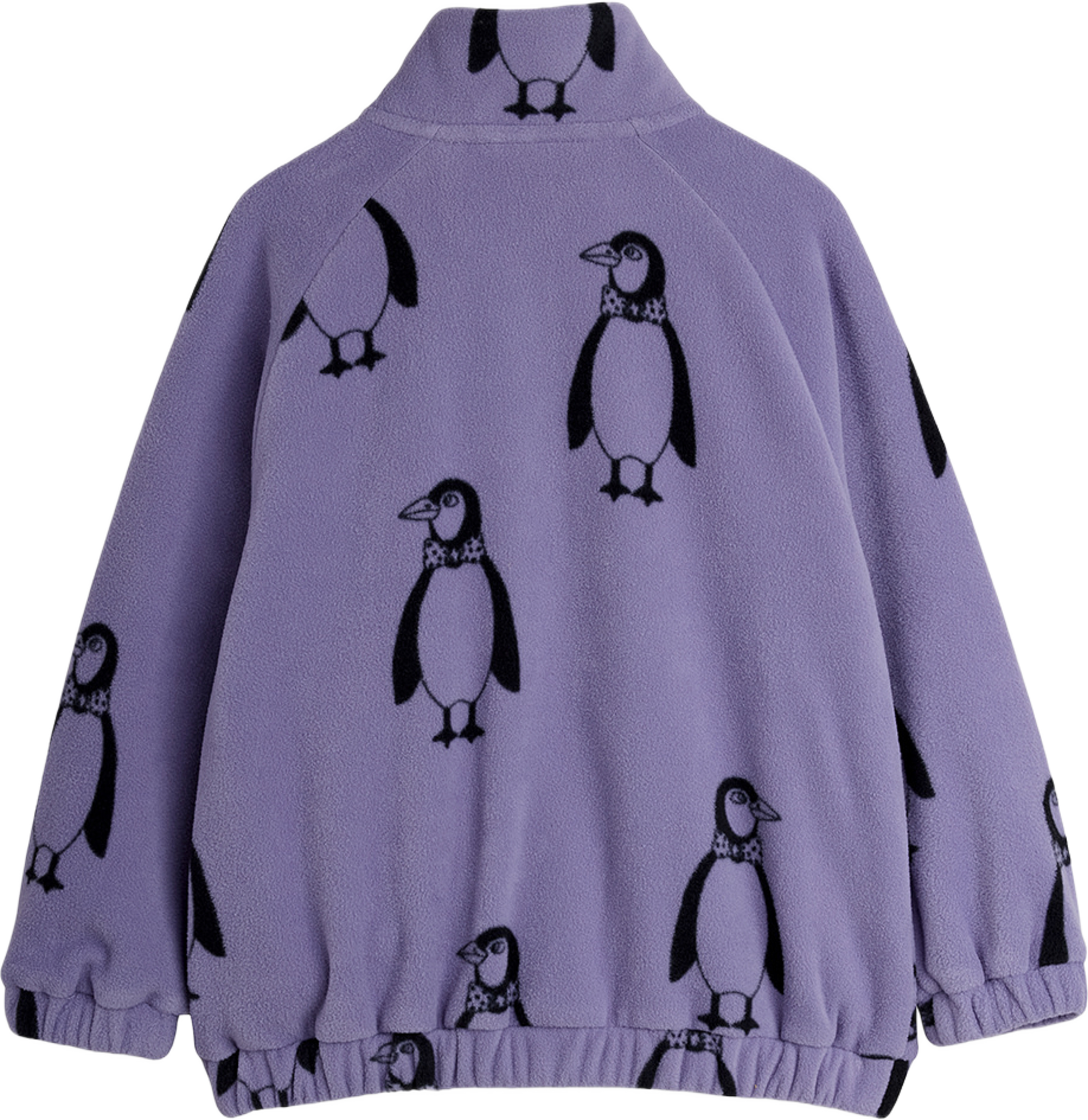 Penguin fleece jacket, från Mini Rodini, i färgen Purple. Klicka för att öppna bilden i stort format