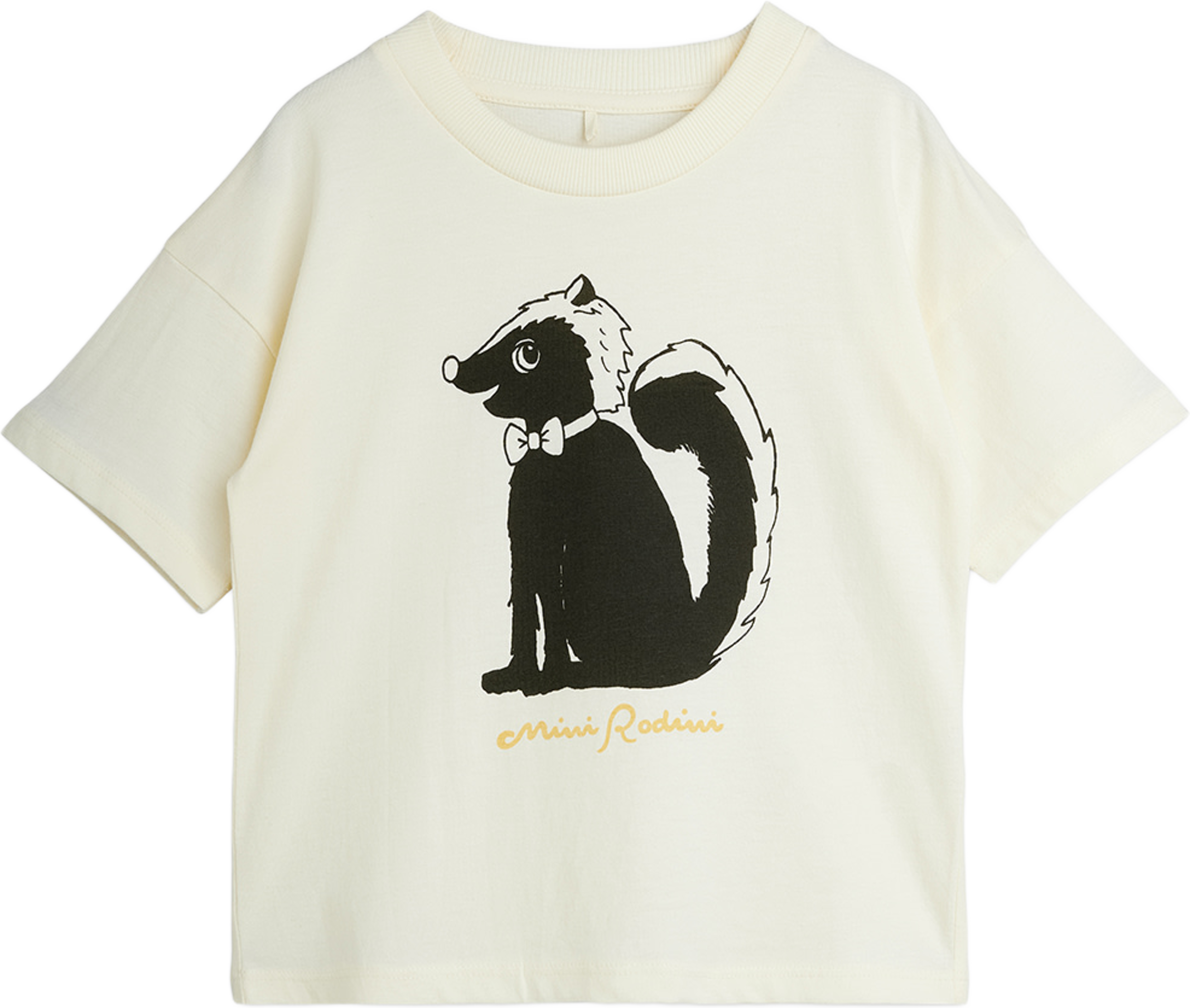 Skunk print t-shirt, från Mini Rodini, i färgen Off-white. Klicka för att öppna bilden i stort format