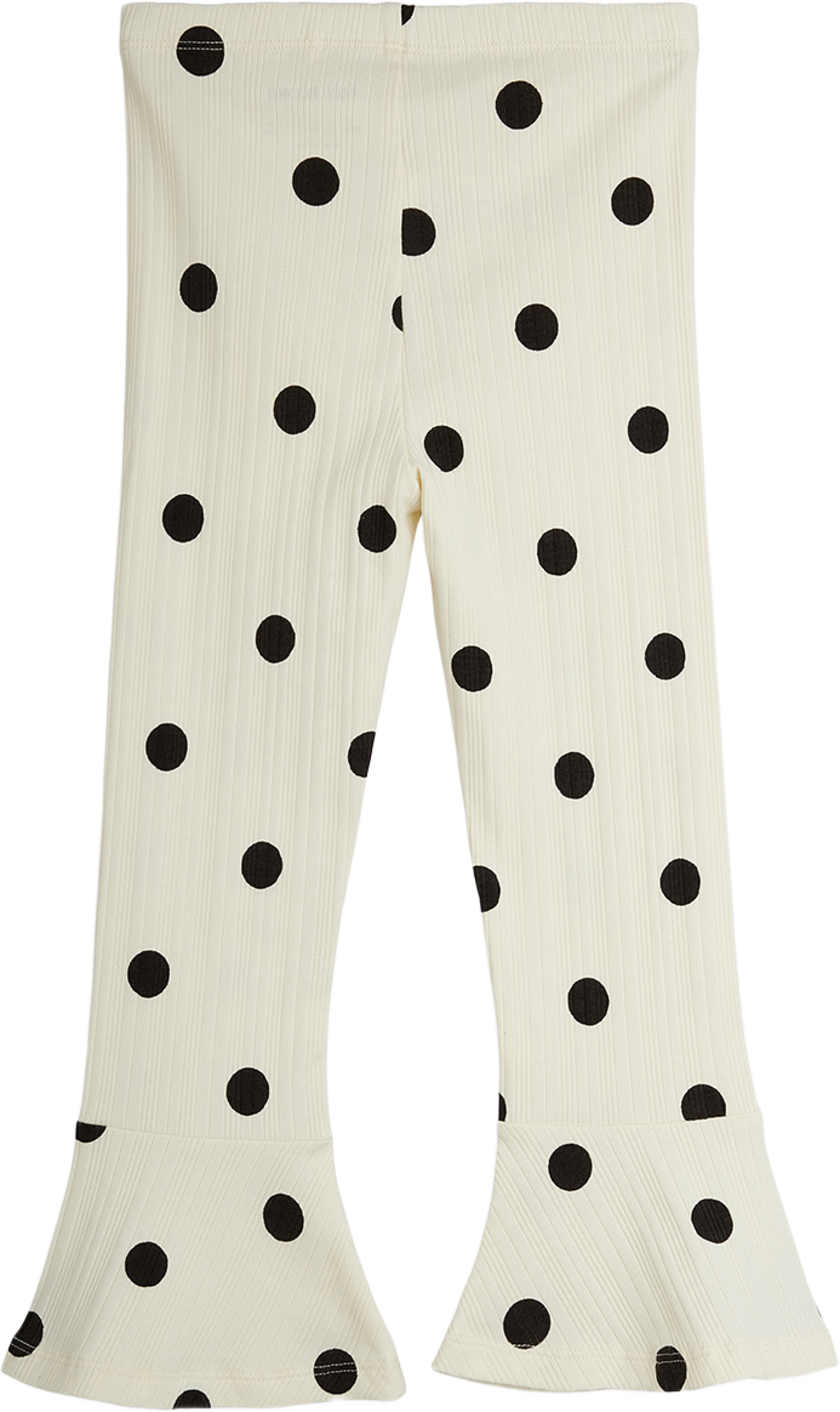 Dots dog flared trousers, från Mini Rodini, i färgen Off-white. Klicka för att öppna bilden i stort format
