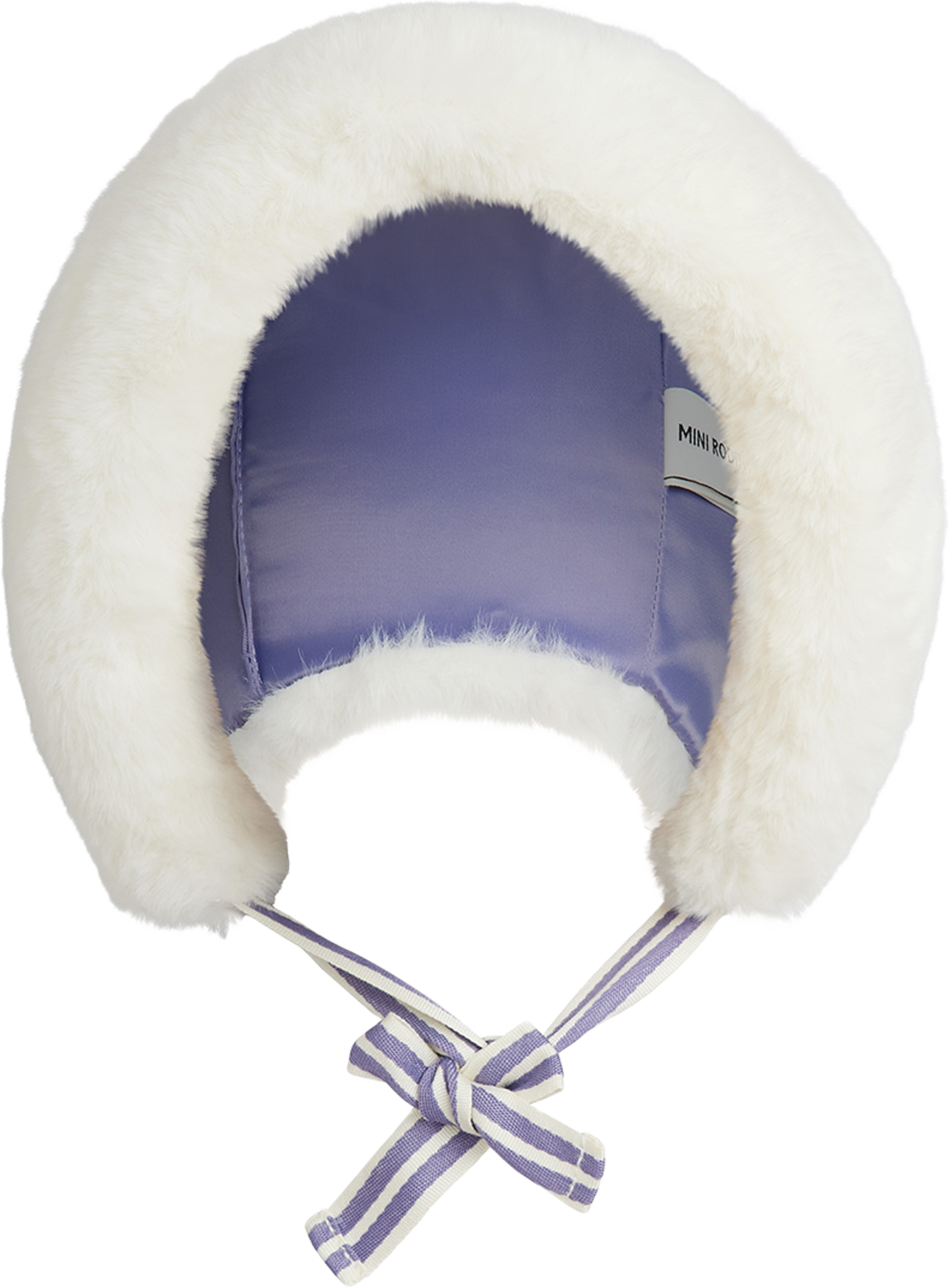 Faux fur fold up hat, från Mini Rodini, i färgen Off-white. Klicka för att öppna bilden i stort format