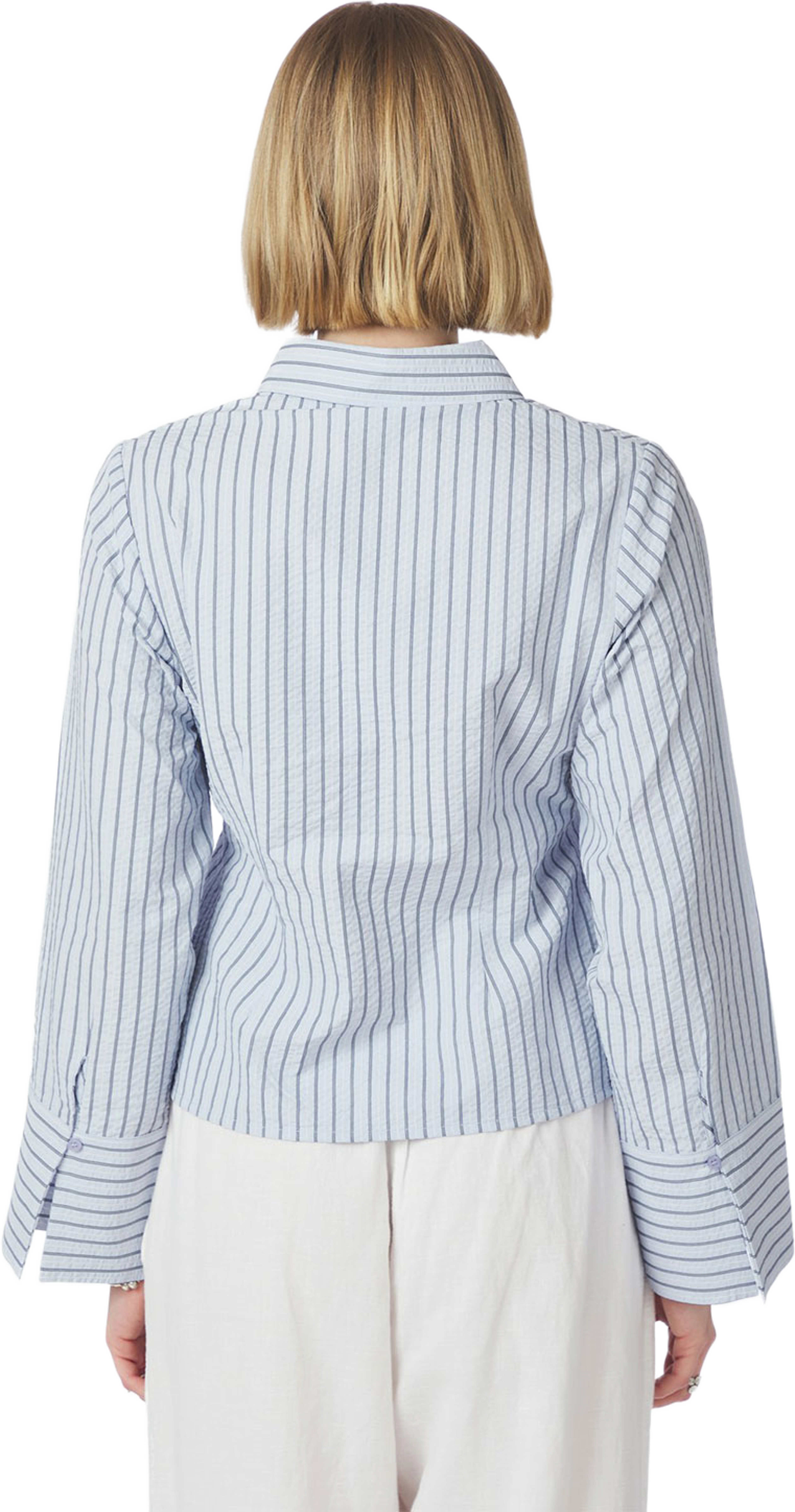 Rosa Striped Crepe Shirt, från Neo Noir, i färgen Blue. Klicka för att öppna bilden i stort format