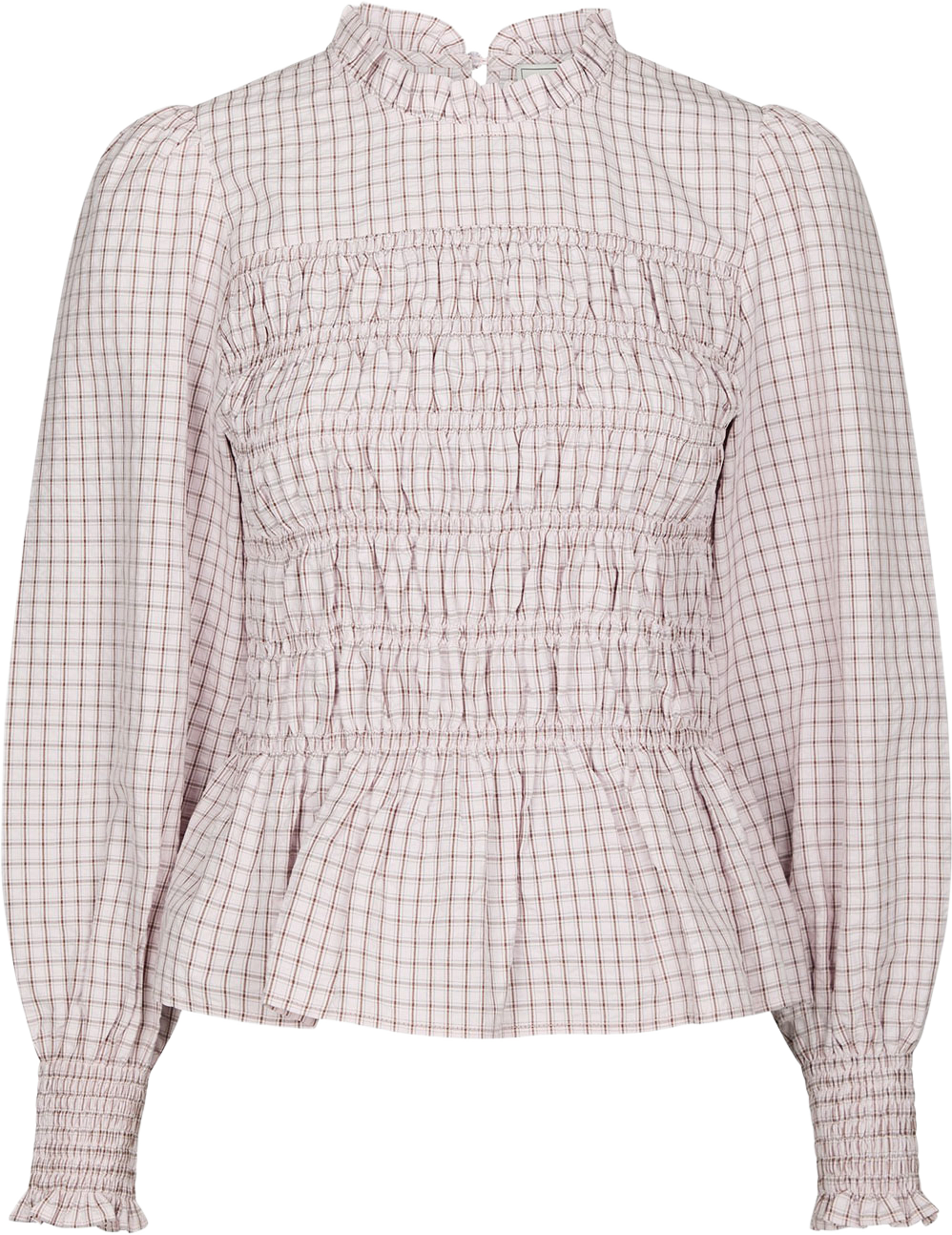Possa Mini Check Blouse, från Neo Noir, i färgen Light Pink. Klicka för att öppna bilden i stort format