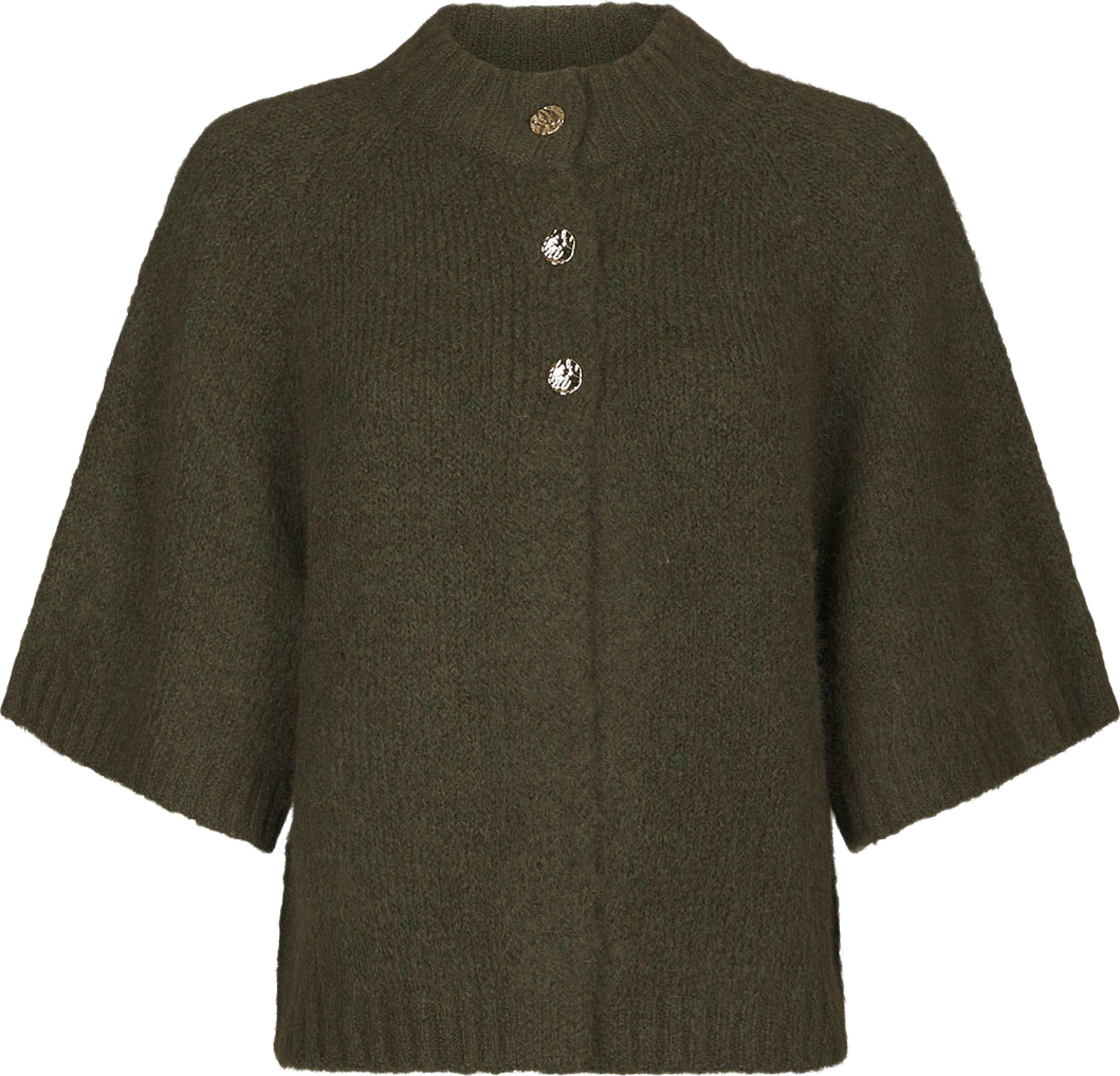 Benuta Fluffy Knit Cardigan, från Neo Noir, i färgen Army. Klicka för att öppna bilden i stort format