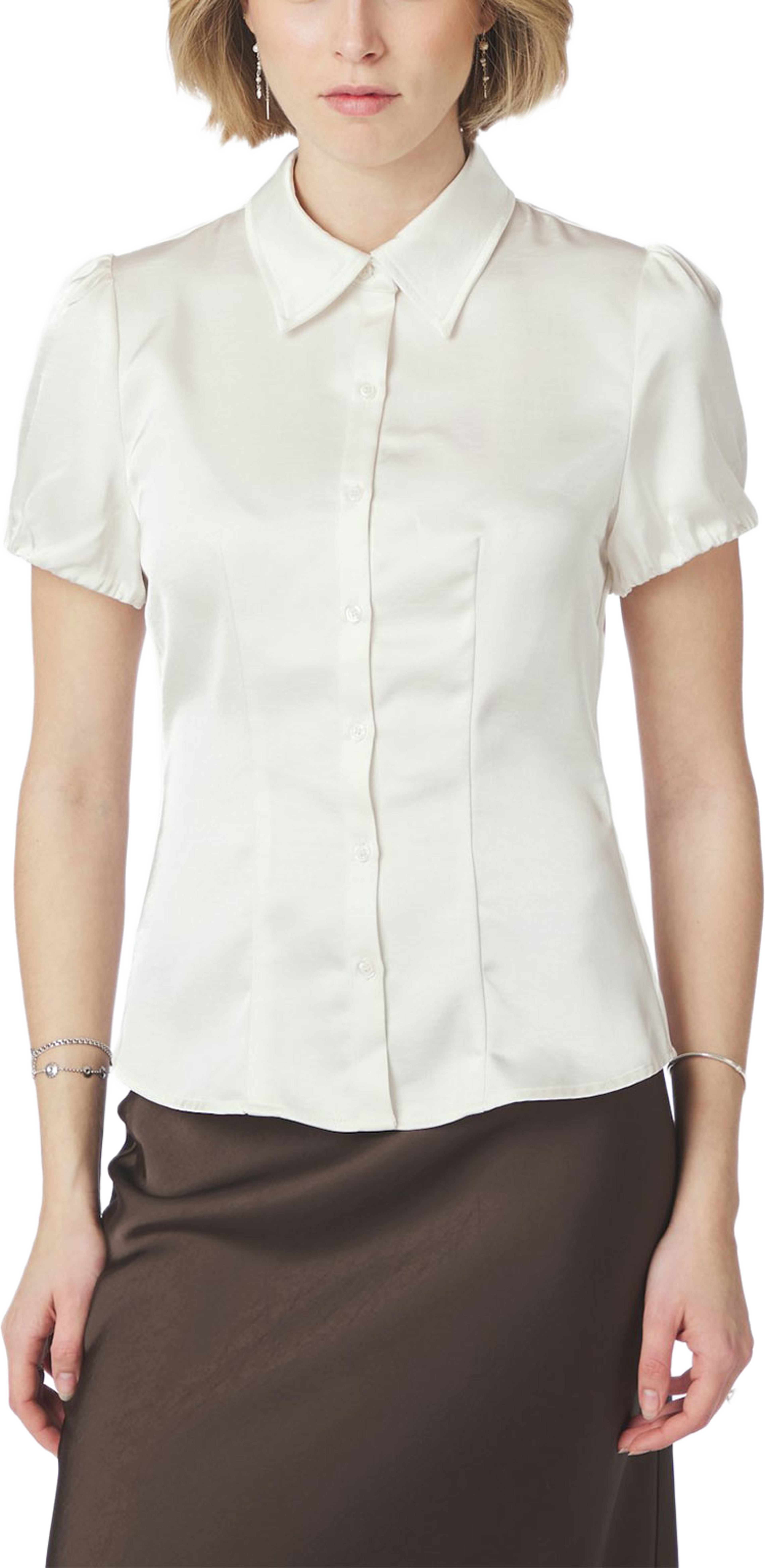 Lyselle Heavy Sateen Shirt, från Neo Noir, i färgen Pearl. Klicka för att öppna bilden i stort format
