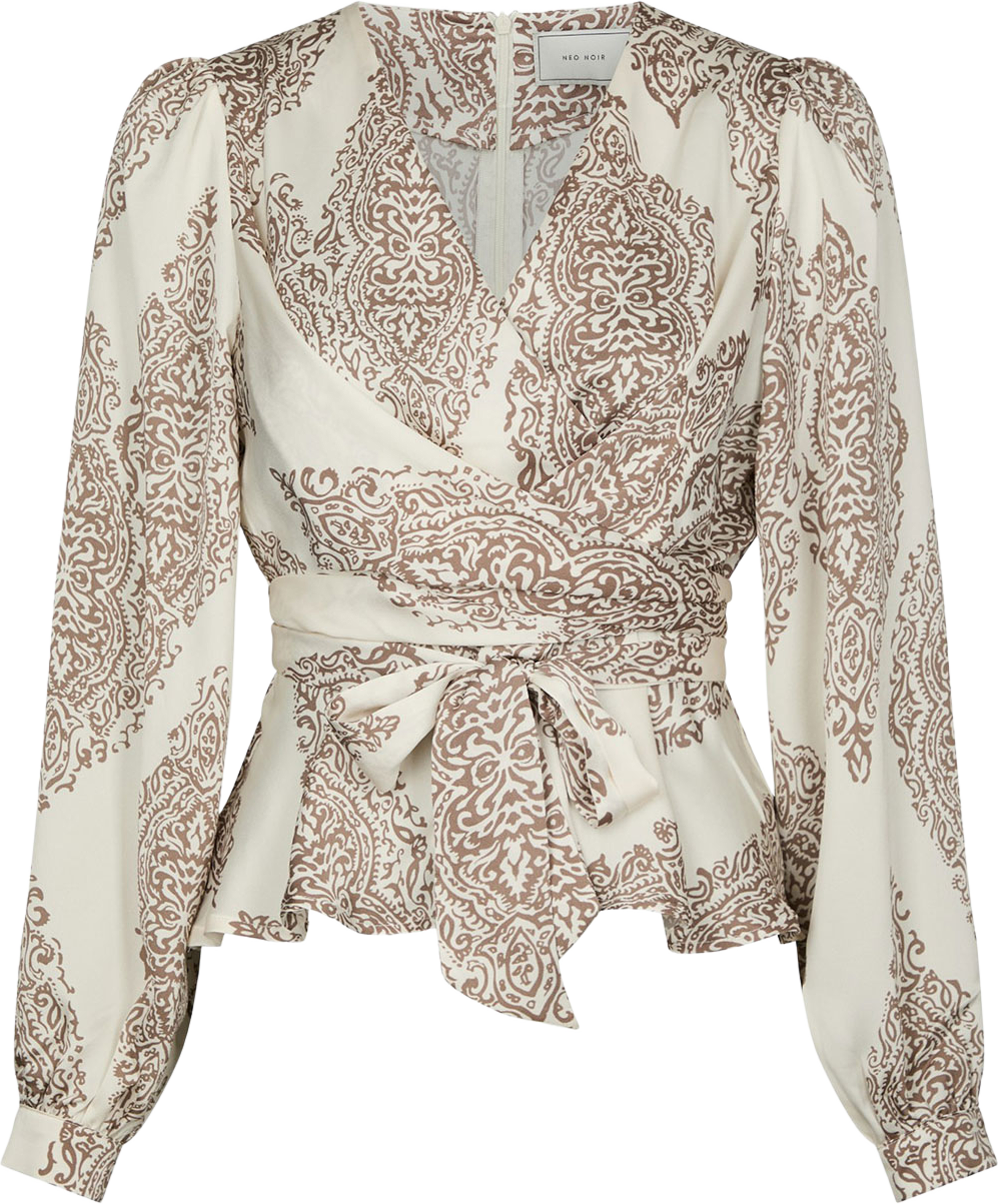 Rista Paisley Drop Blouse, från Neo Noir, i färgen Ivory. Klicka för att öppna bilden i stort format