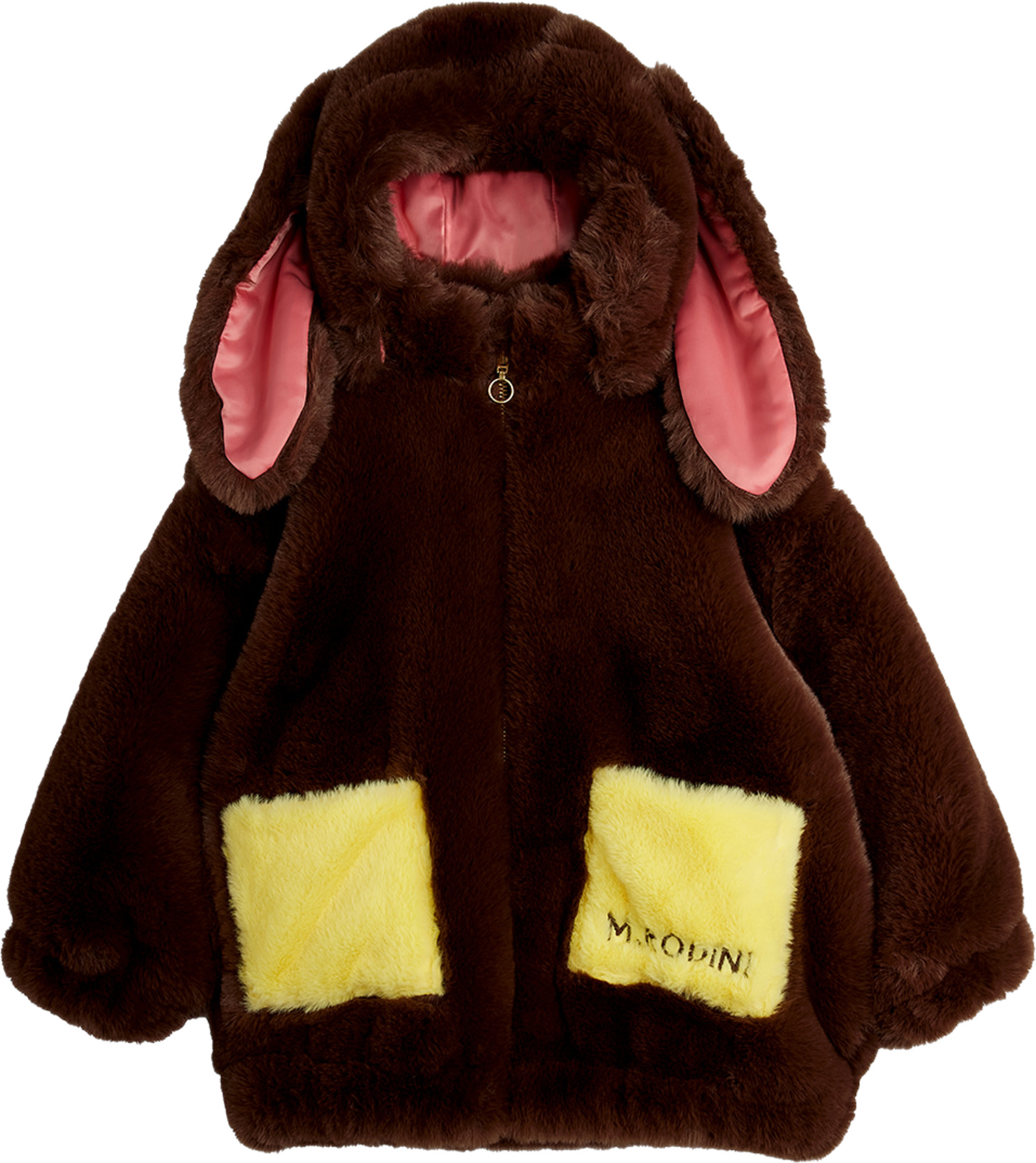 Rabbit ear faux fur jacket, från Mini Rodini, i färgen Brown. Klicka för att öppna bilden i stort format