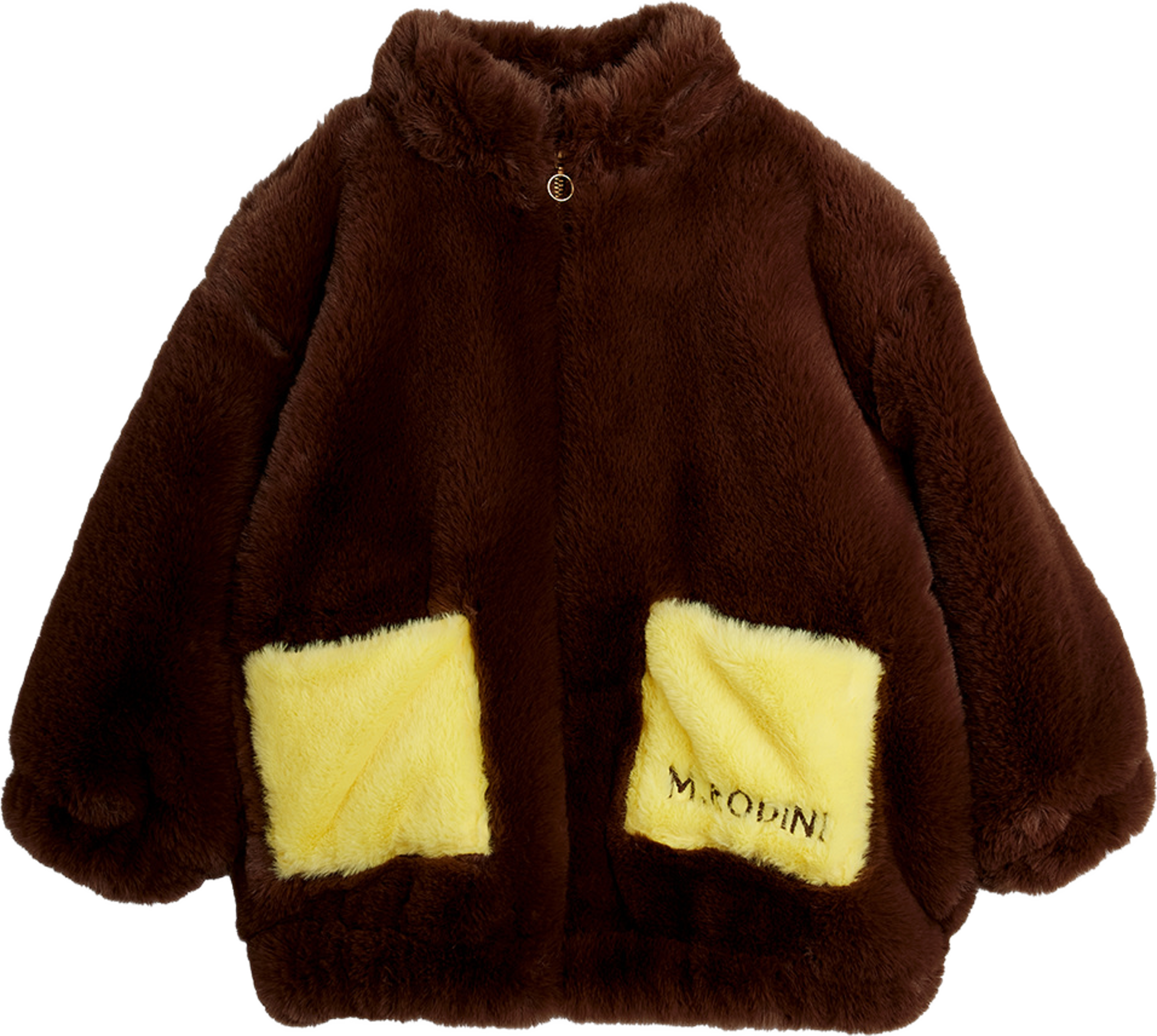 Rabbit ear faux fur jacket, från Mini Rodini, i färgen Brown. Klicka för att öppna bilden i stort format
