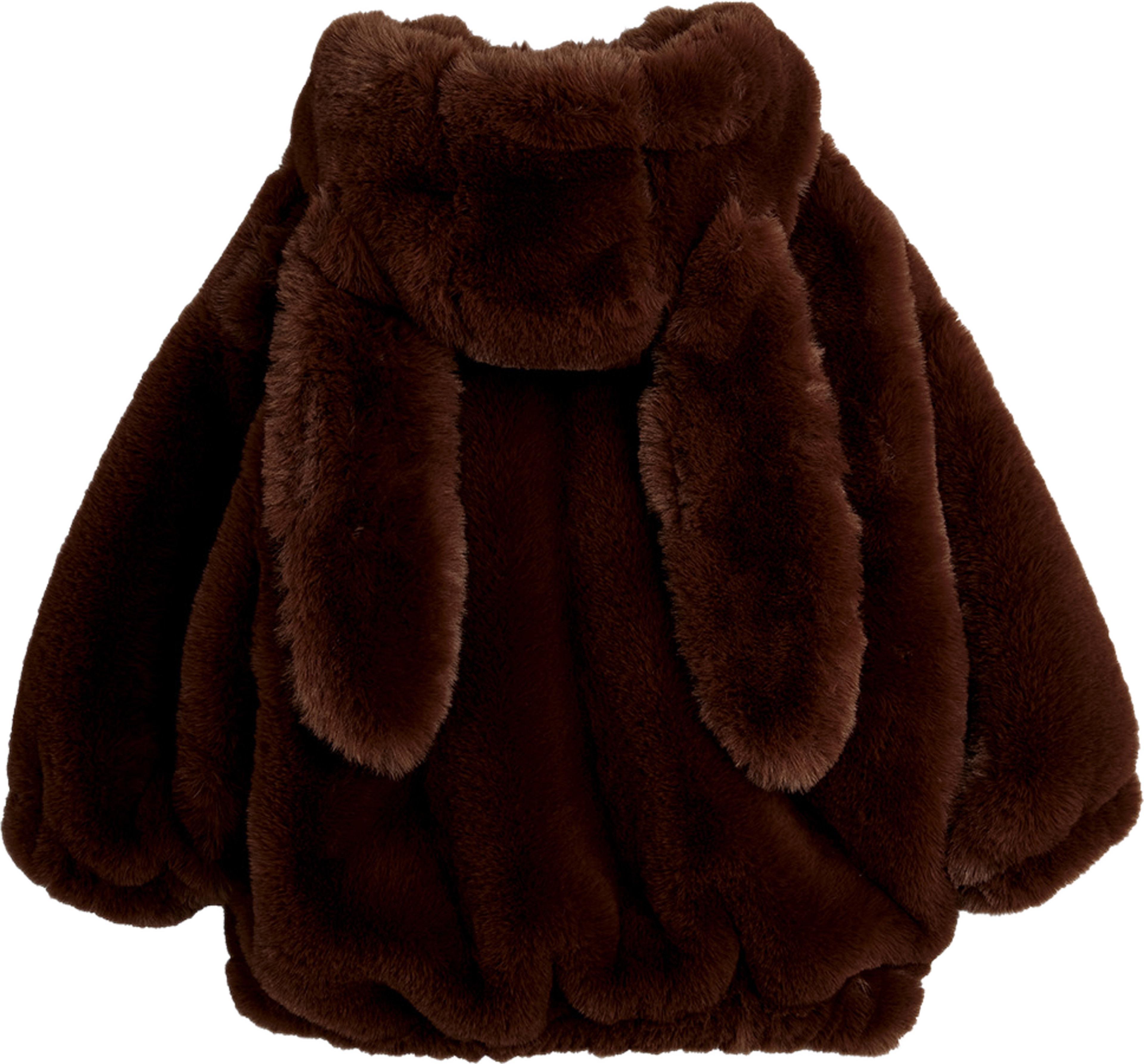 Rabbit ear faux fur jacket, från Mini Rodini, i färgen Brown. Klicka för att öppna bilden i stort format