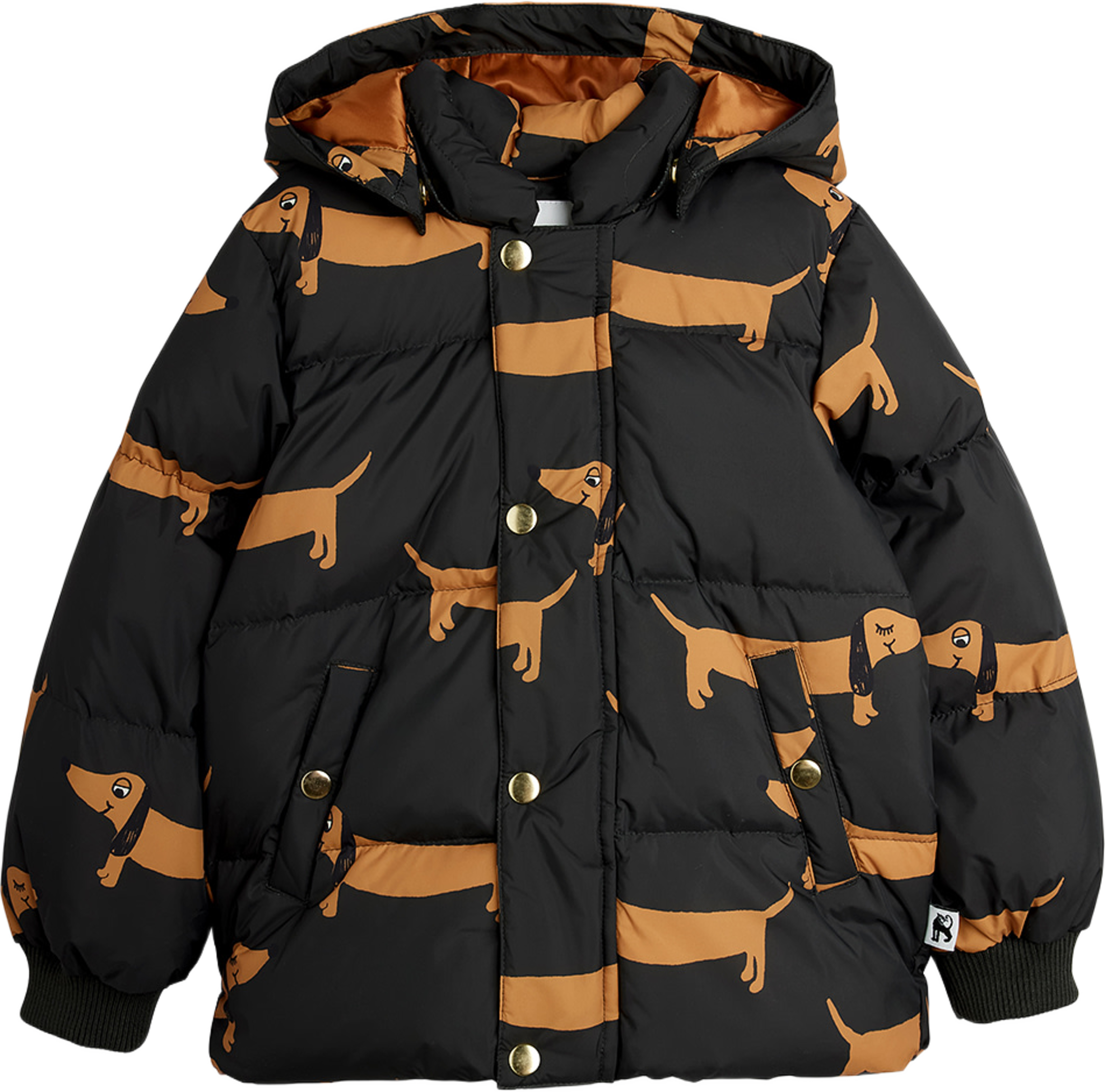 Dog Hooded Puffer, från Mini Rodini, i färgen Black. Klicka för att öppna bilden i stort format